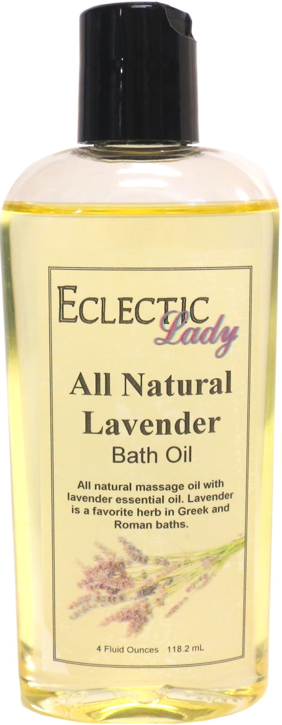 Eclectic Lady Lavender Scented Bath Oil - Relaxing & Moisturizing Body Oil for Dry, Rough & Sensitive Skin - Daily Nourishing Shower Oil (4 oz) - Perfect for Spa Nights, Self-Care Rituals & Stress Relief