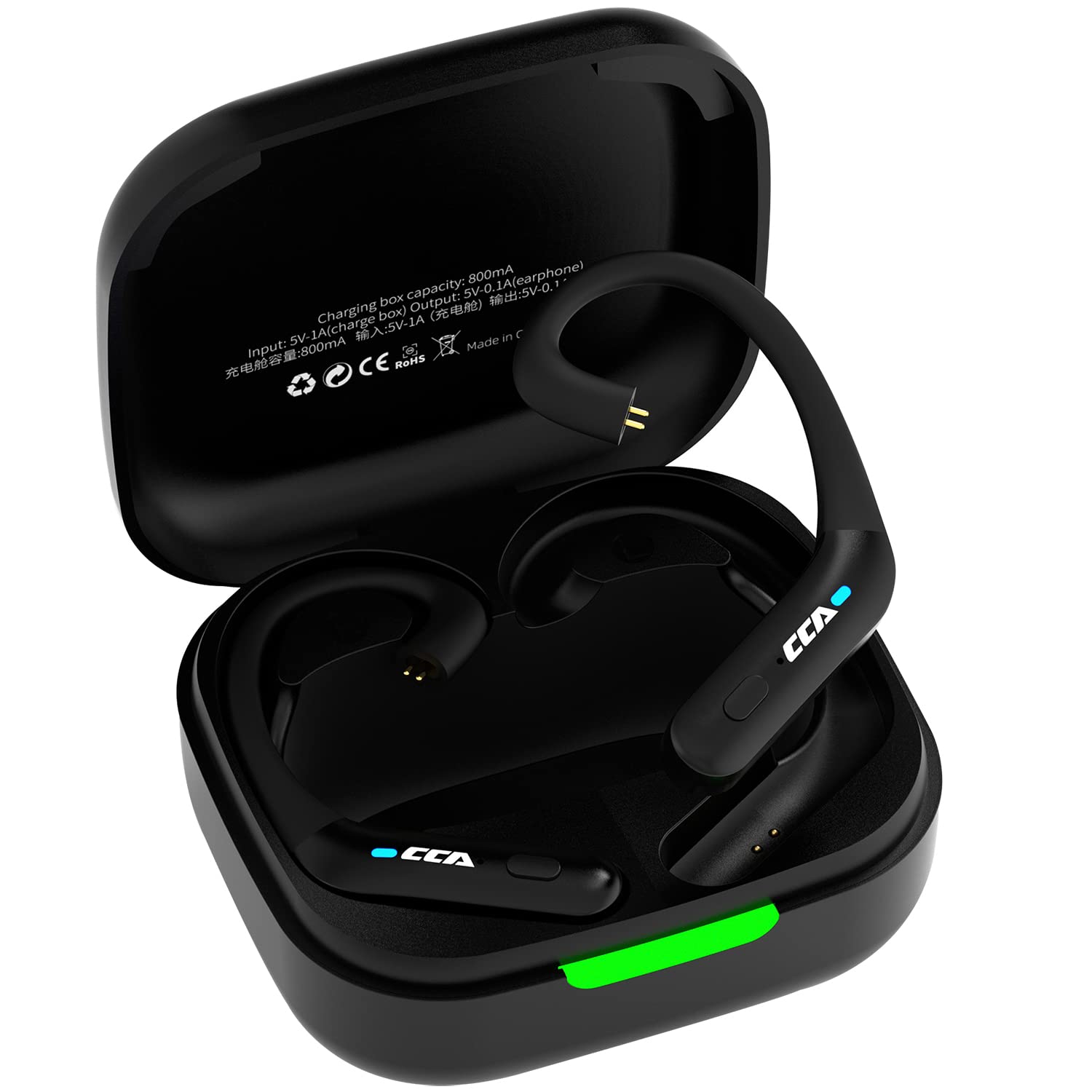 CCA BTX TWS Bluetooth 5.2 Wireless Earbuds Adapter with AptX HiFi Audio & Built-in Mic - Compatible with C12 & Other In-Ear Headphones for Gym, Running & Commuting