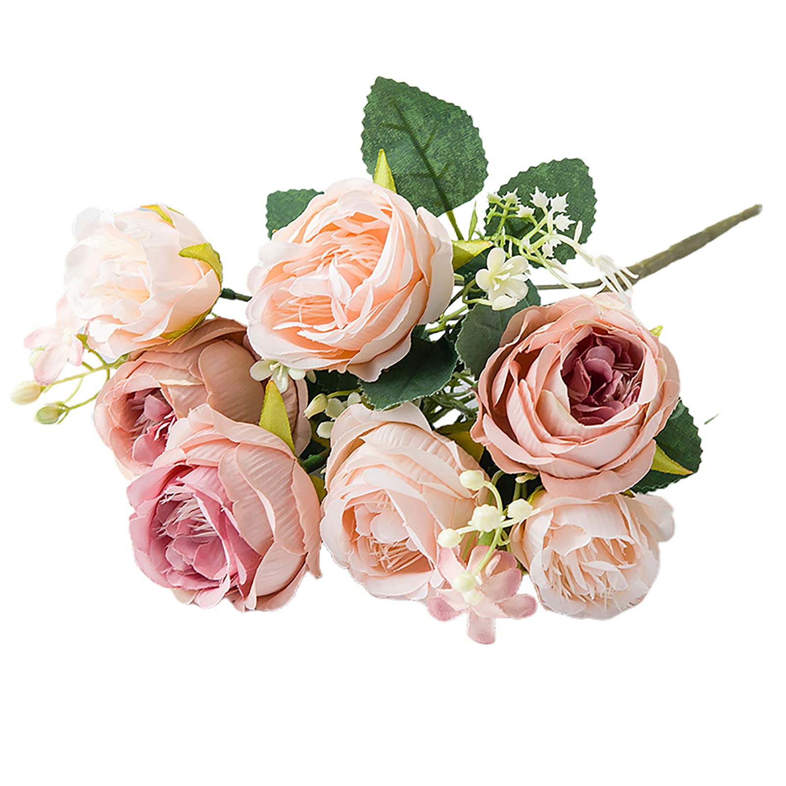 Premium Artificial Peony Bouquet - Silk Fake Flowers for Home & Office Decor, Wedding Centerpieces, Vase Arrangements - Pink & Purple Faux Floral Decor for Living Room, Meeting Room, Tabletop Landscaping