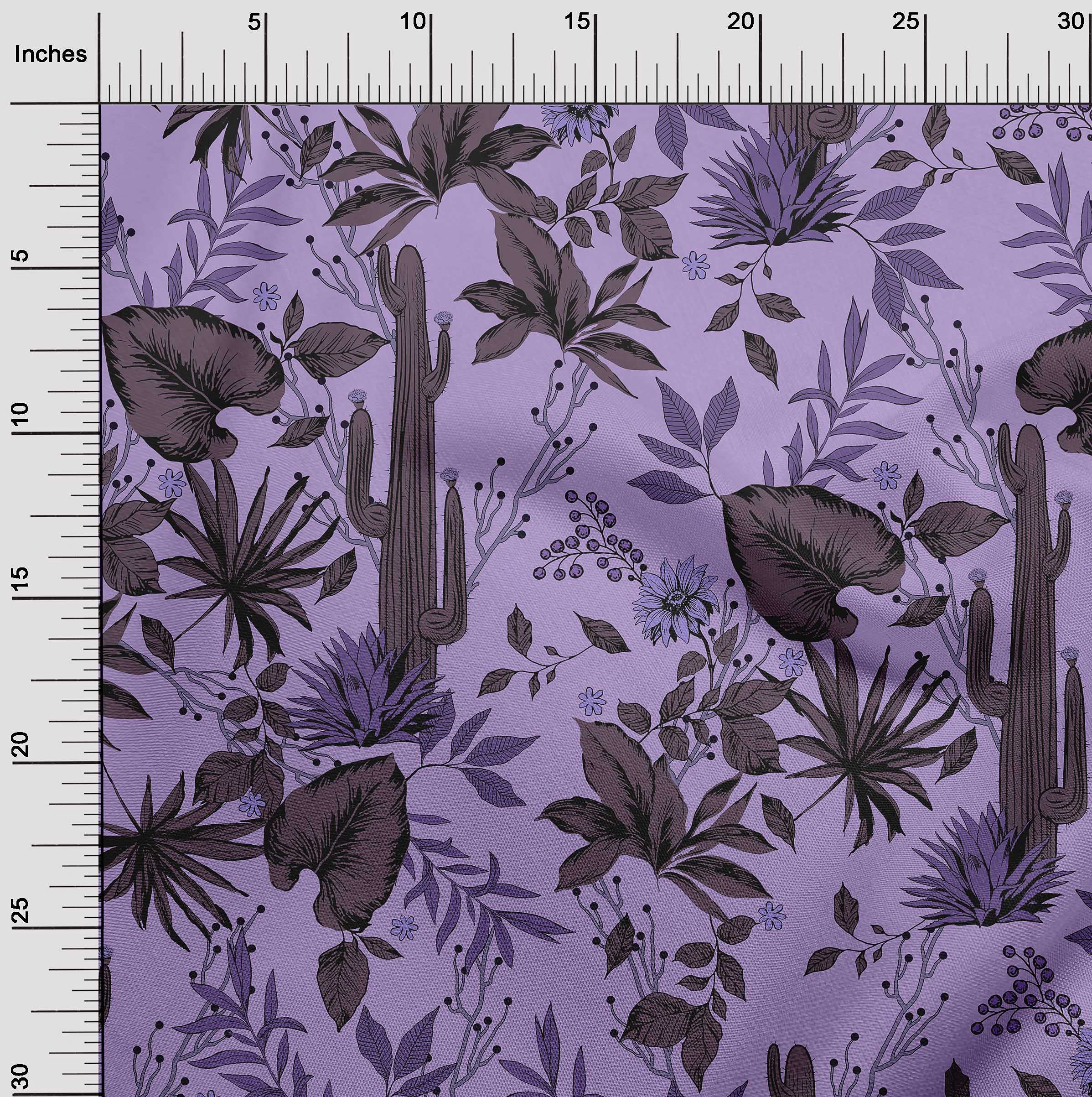 oneOone Rayon Purple Tropical Print Fabric - 56 Inch Wide by The Yard for DIY Clothing, Dresses, Skirts & Home Decor Sewing Projects | Soft Breathable Material for Summer Fashion