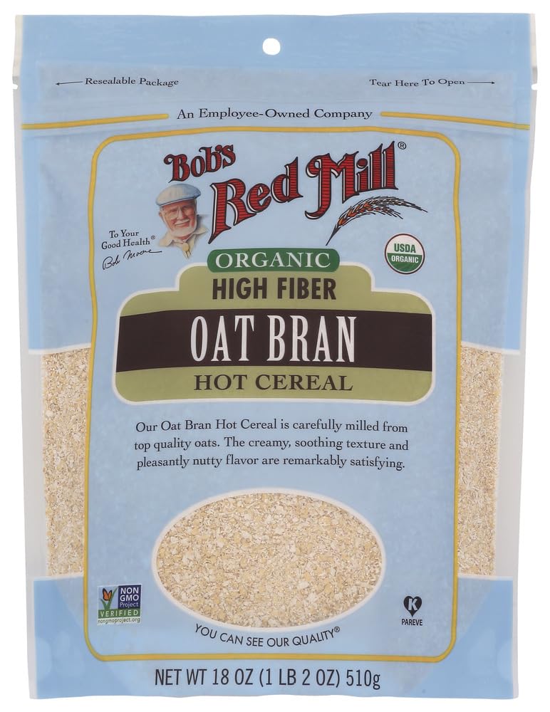 Bob's Red Mill Oat Bran Cereal - High Fiber Breakfast Cereal for Healthy Digestion & Heart Health | Perfect for Smoothies, Baking & Hot Cereal Bowls