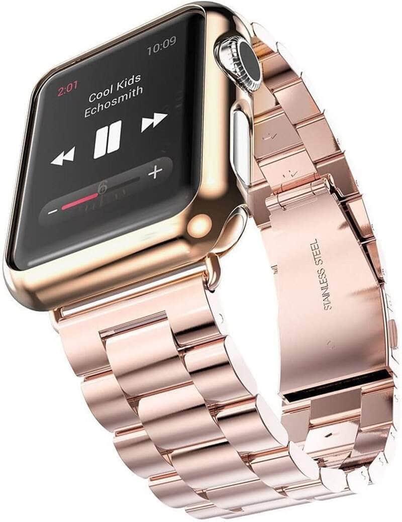Premium Stainless Steel Band for Apple Watch Series 6/5/4/3/2/SE - 44mm 42mm 40mm 38mm Sizes - Durable Metal Replacement Strap for Workout, Office & Everyday Wear