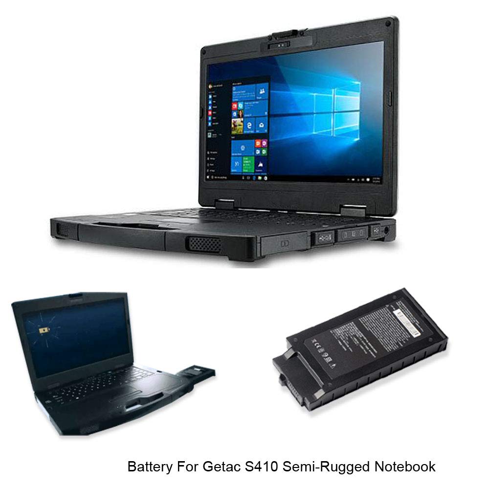 Getac S410 Semi-Rugged Notebook Battery Replacement - BP-S410-Main-32/2040S 11.1V 4200mAh Li-ion Battery for Business, Field Work & Outdoor Computing