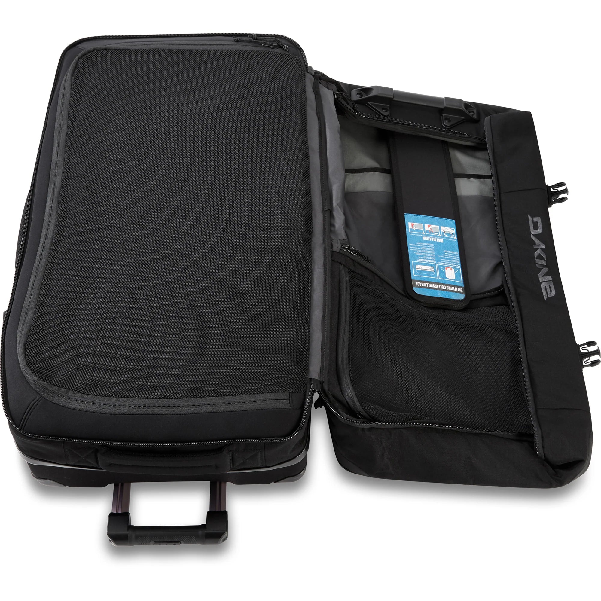 Dakine Split Roller Bag 110L - Large Durable Travel Luggage with Wheels for Airplane, Cruise & Adventure Trips - Black