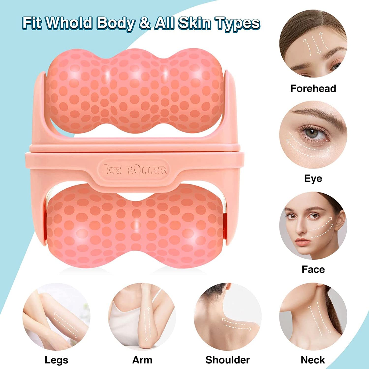 Deoxys Ice Roller for Face & Eyes - Cooling Facial Massager for Puffiness Relief, Dark Circles & Skin Tightening | Portable Ice Face Roller for Women & Men | Perfect for Home Spa, Morning Routine & Post-Workout Recovery