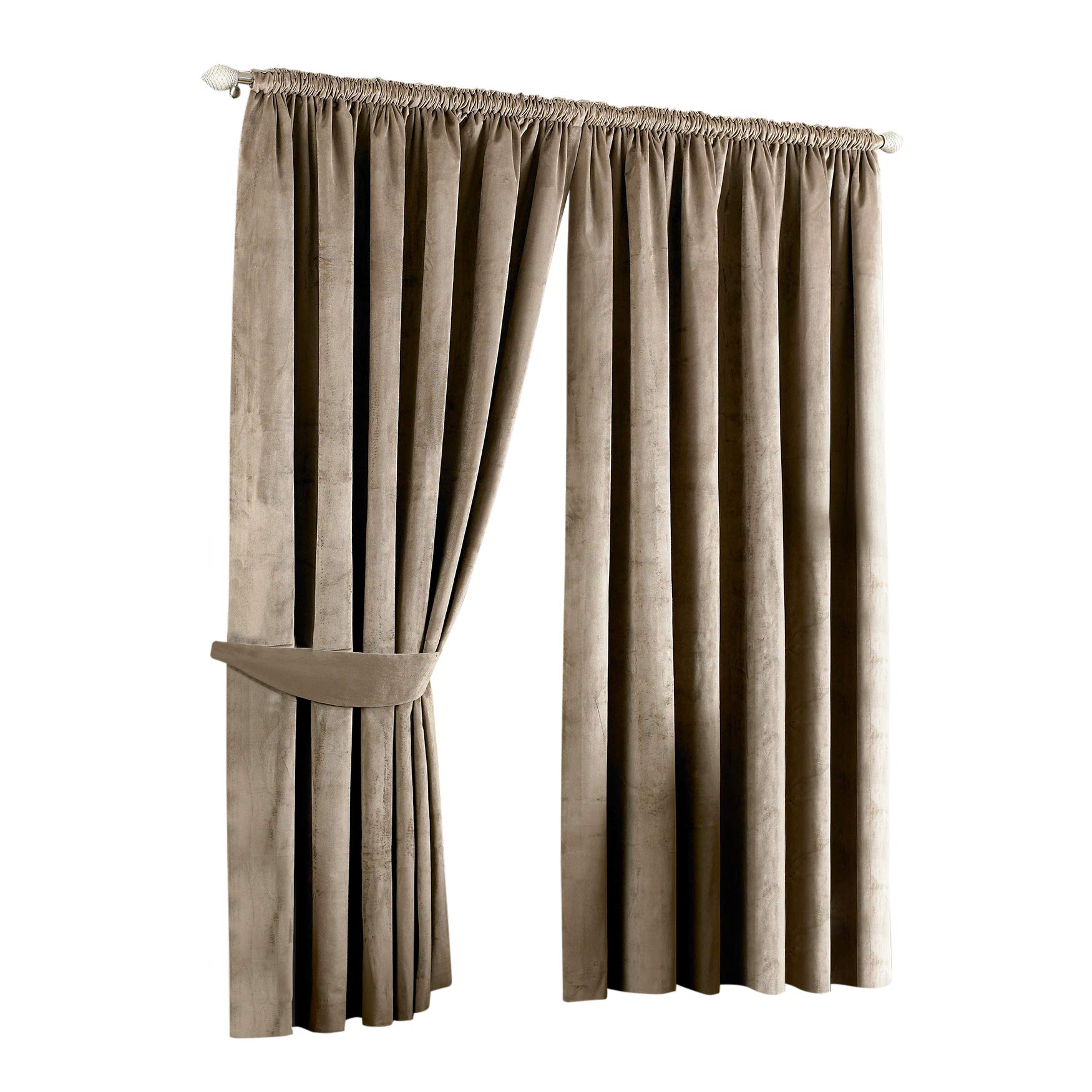 Imperial Pencil Pleat Curtains 46x54 Inches Taupe - Elegant Window Treatments for Living Room & Bedroom