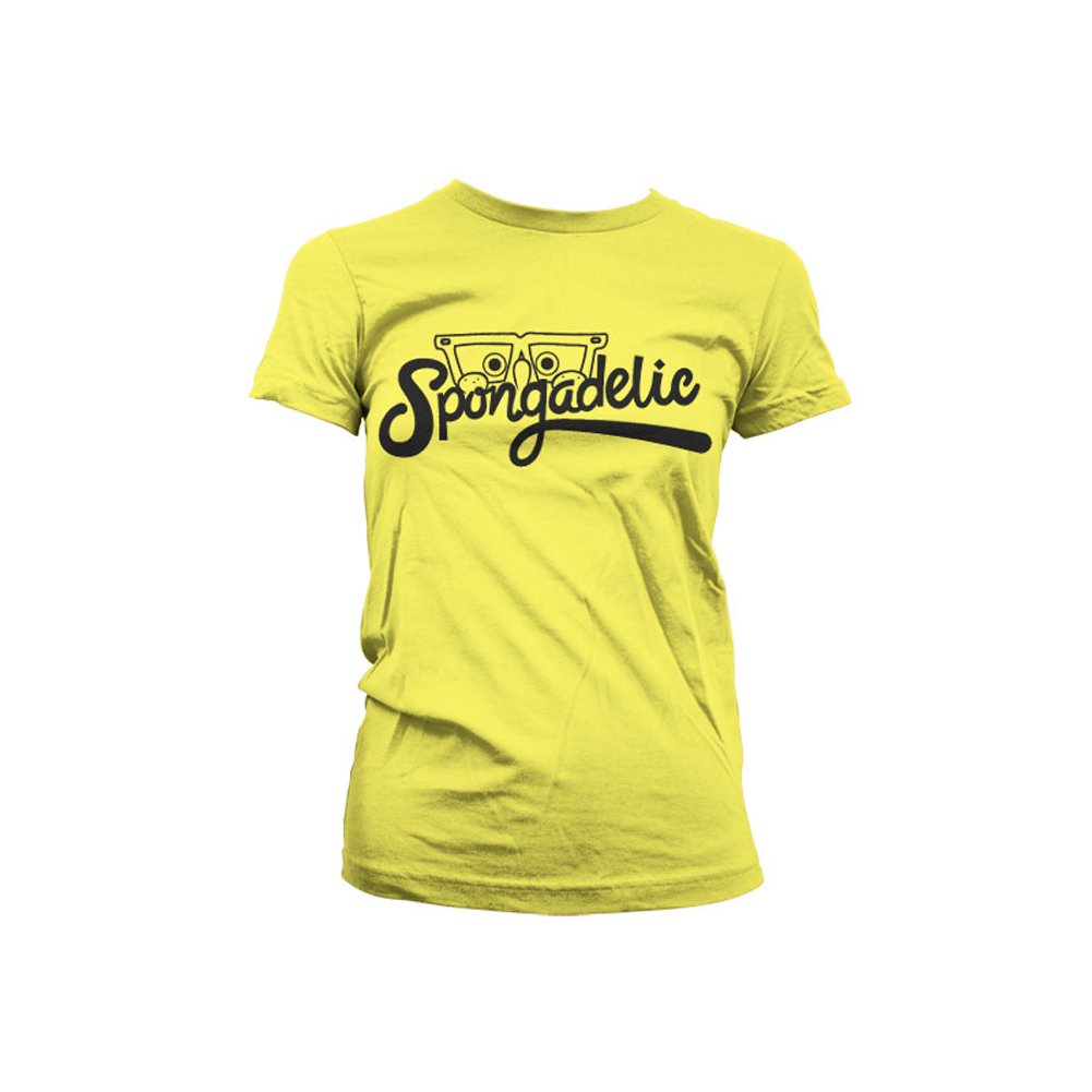 Official SpongeBob SquarePants Spongadelic Women's Graphic T-Shirt - Yellow, XX-Large - Fun Cartoon Character Tee for Casual Wear, Cosplay & Gift Giving