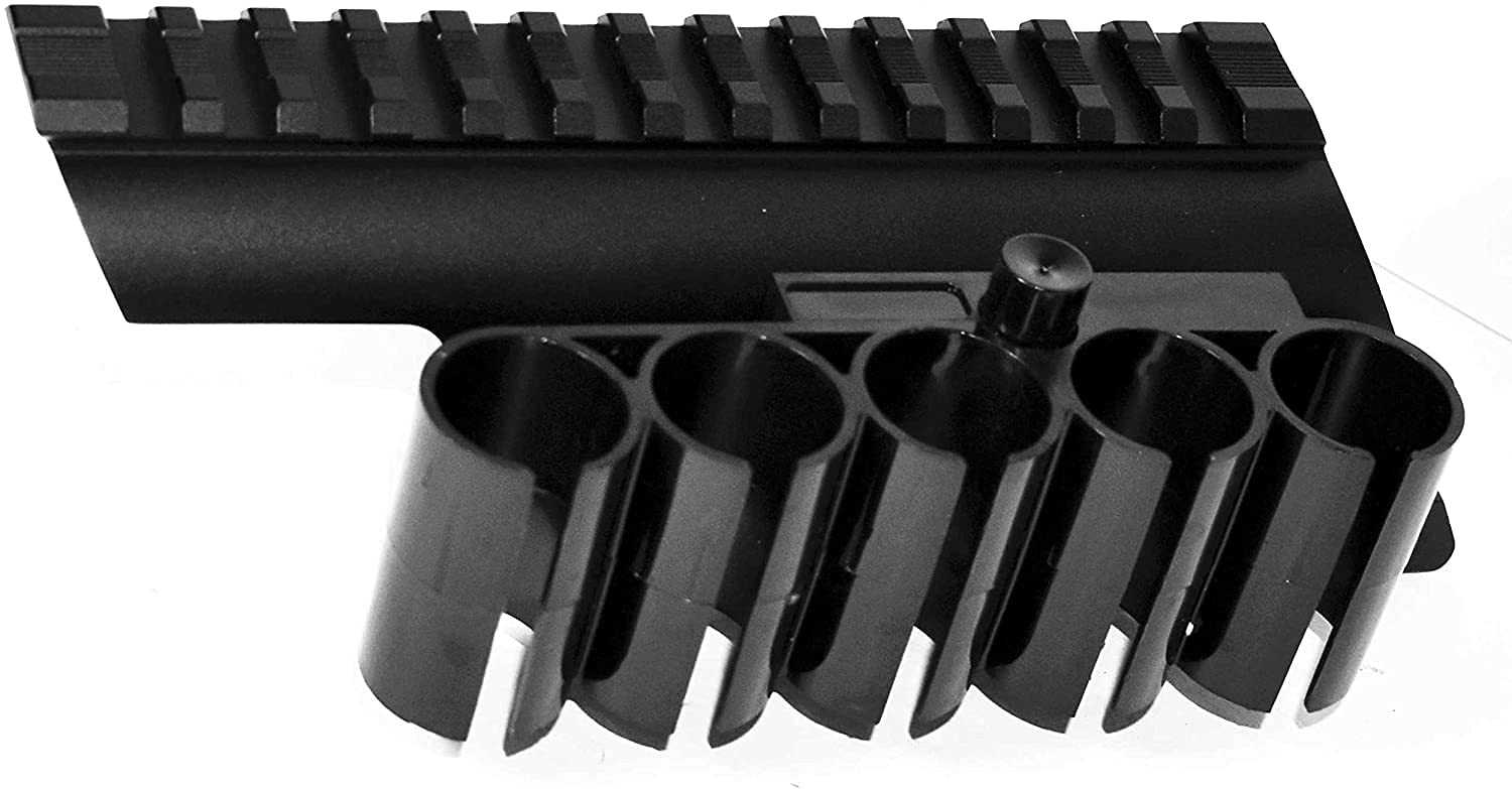 Trinity Picatinny Rail Optic Mount & Shell Holder Combo for Mossberg 500 & Maverick 88 12 Gauge Shotguns - Perfect for Hunting, Tactical Shooting & Home Defense