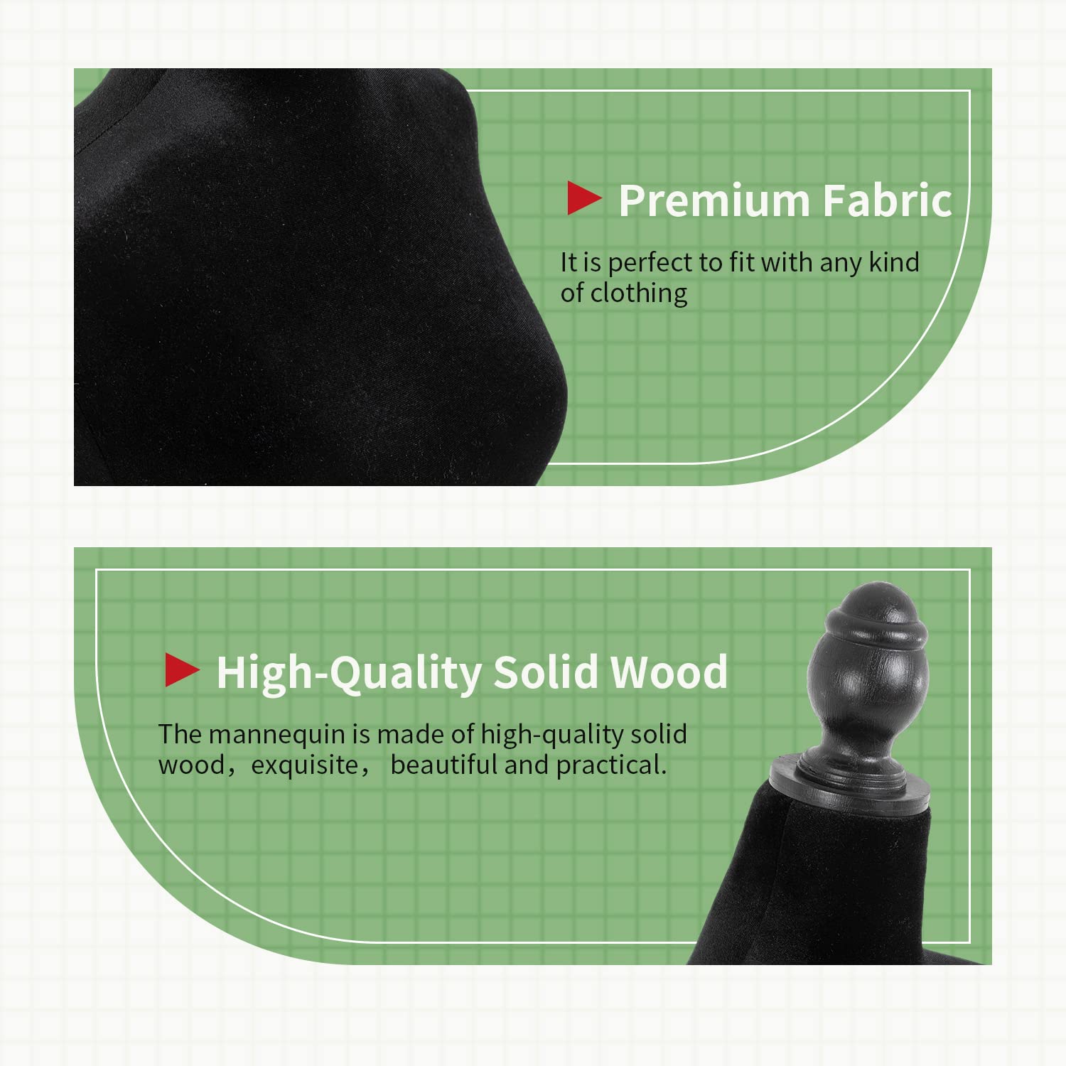 Adjustable Female Dress Form Mannequin for Sewing & Tailoring - Black Body Mannequin Stand for Clothing Design, Fitting, and Alterations | Perfect for Fashion Designers, Seamstresses & DIY Sewing Projects