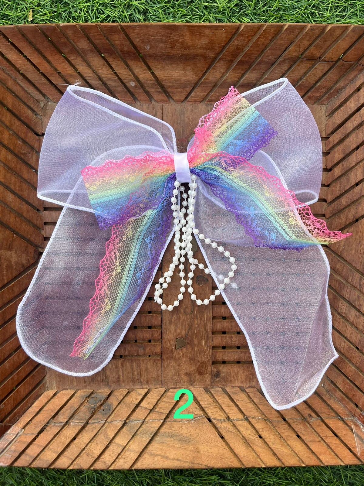 Elegant White Lace Bow Pearl Chain Hair Clips with Flower Embroidery - Stylish Big Hair Bows Barrettes for Women & Girls | Perfect for Weddings, Parties, Prom & Everyday Fashion Accessories