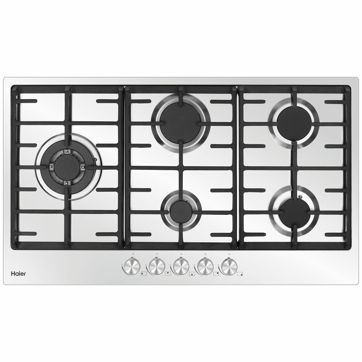 Haier 90cm Stainless Steel Gas Cooktop HCG905WFCX3 - 5 Burner Professional Gas Stove for Home Kitchen, Perfect for Cooking, Boiling & Frying | Durable & Easy to Clean
