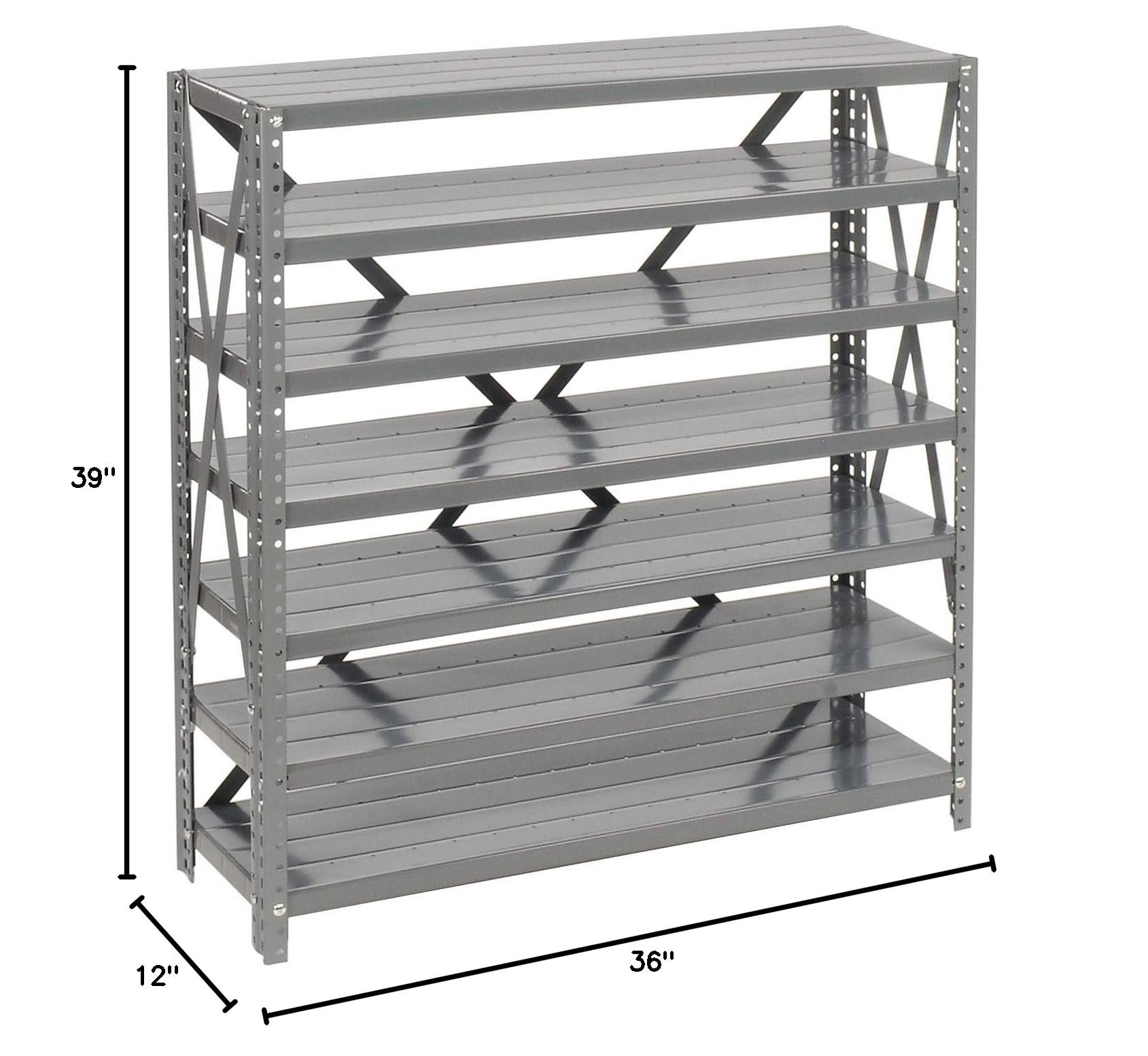 Global Industrial 7-Shelf Steel Shelving Unit with 48 Plastic Bins (4