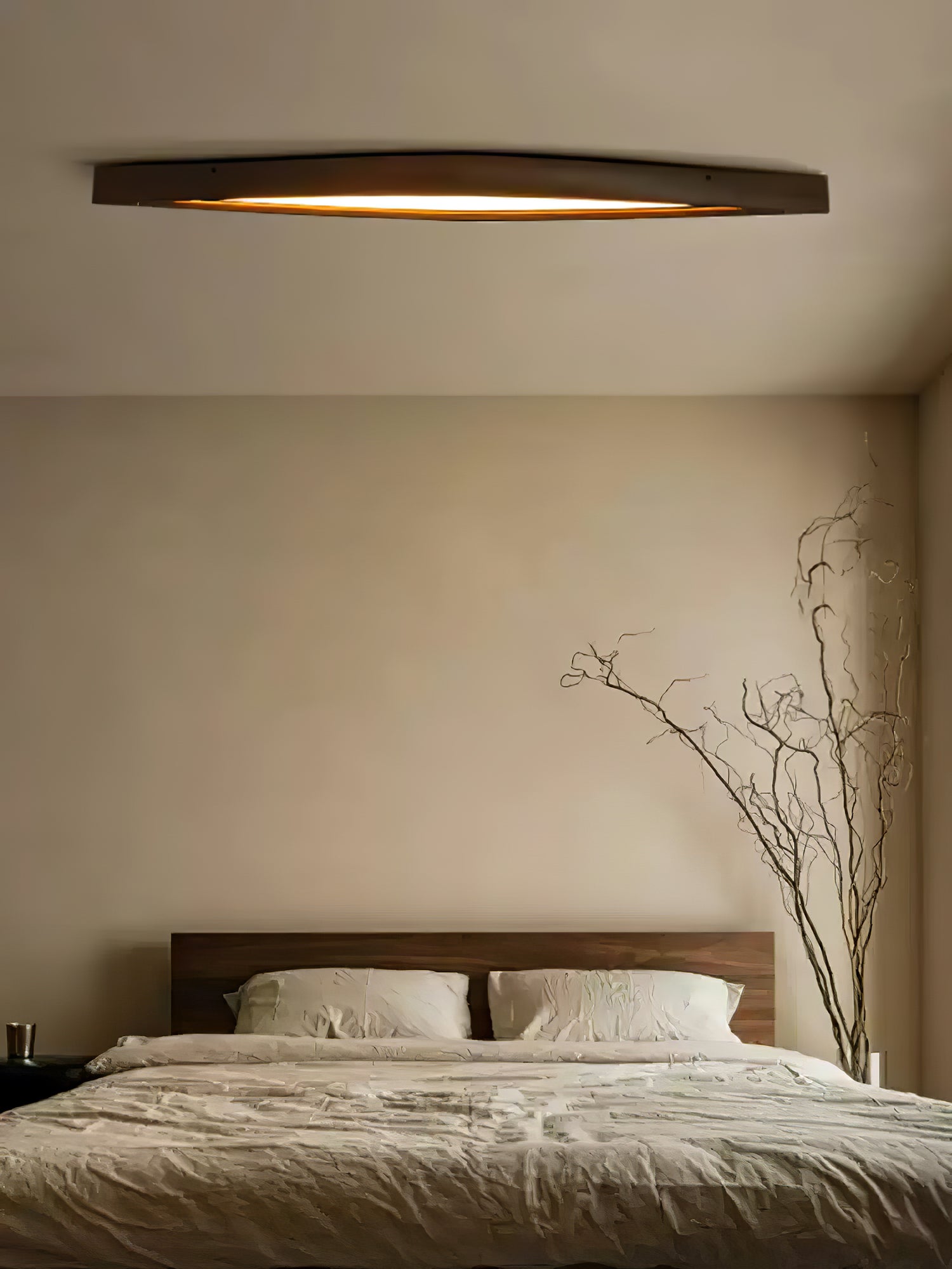 Horizon Linear Wood Ceiling Lamp - Modern Scandinavian Wooden Pendant Light for Living Room, Bedroom, Dining Room & Office Lighting