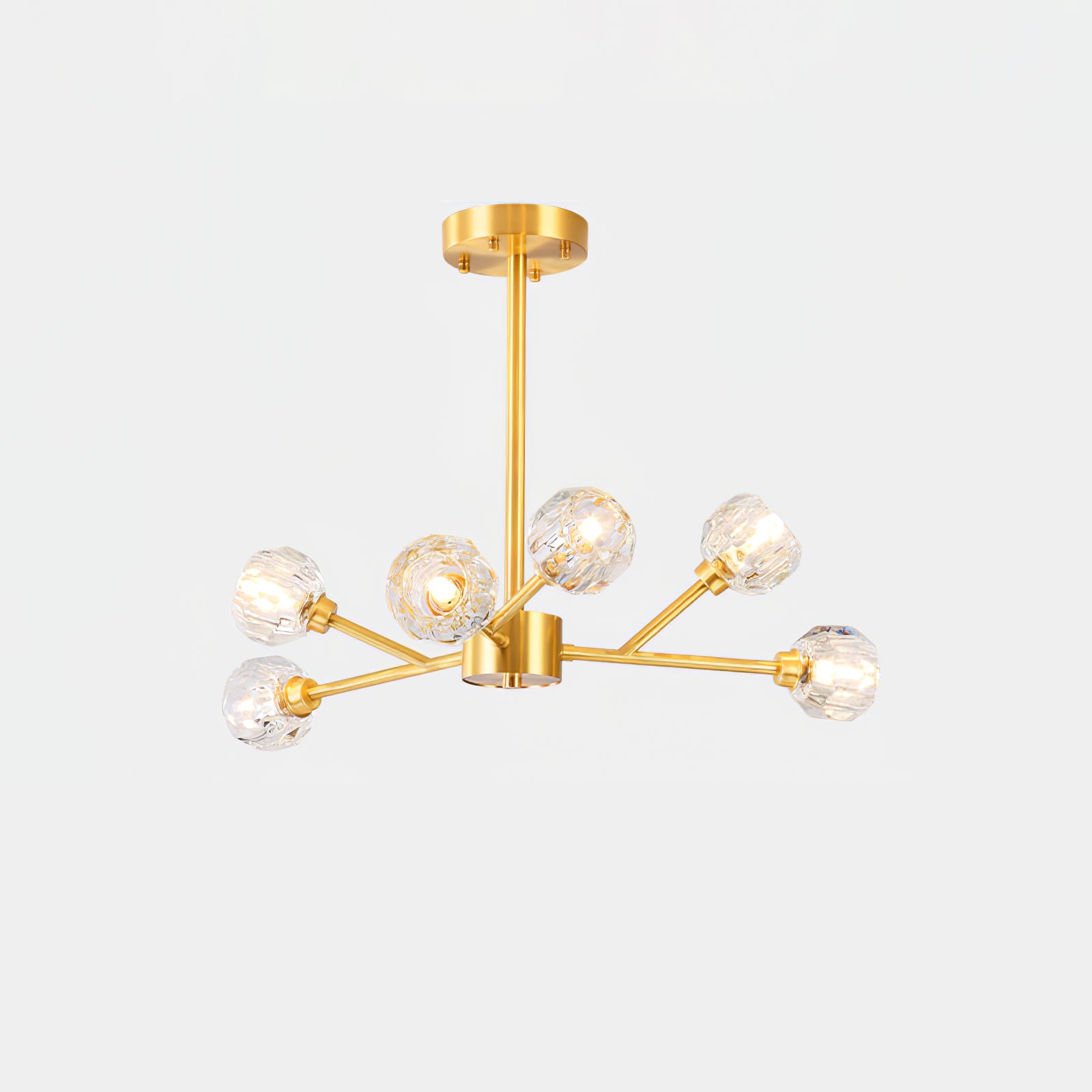 Crystal Ball Round Cluster Chandelier - Elegant Glass Sphere Ceiling Light Fixture for Dining Room, Bedroom & Living Room Decor