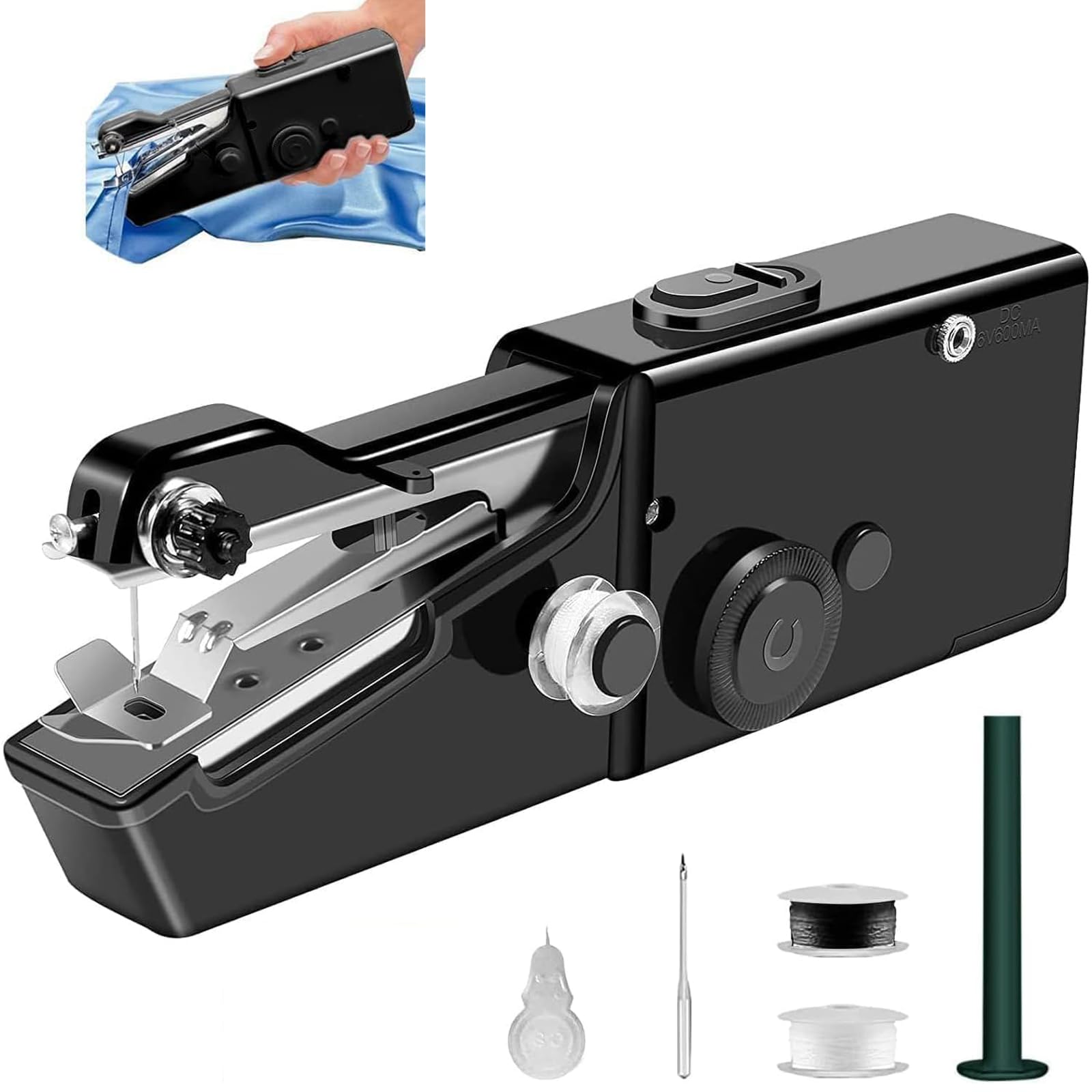 Gofemial Portable Mini Sewing Machine for Beginners - Electric Handheld Sewing Machine for Kids, Clothes & Fabrics - Perfect for Travel, Home Use & DIY Projects
