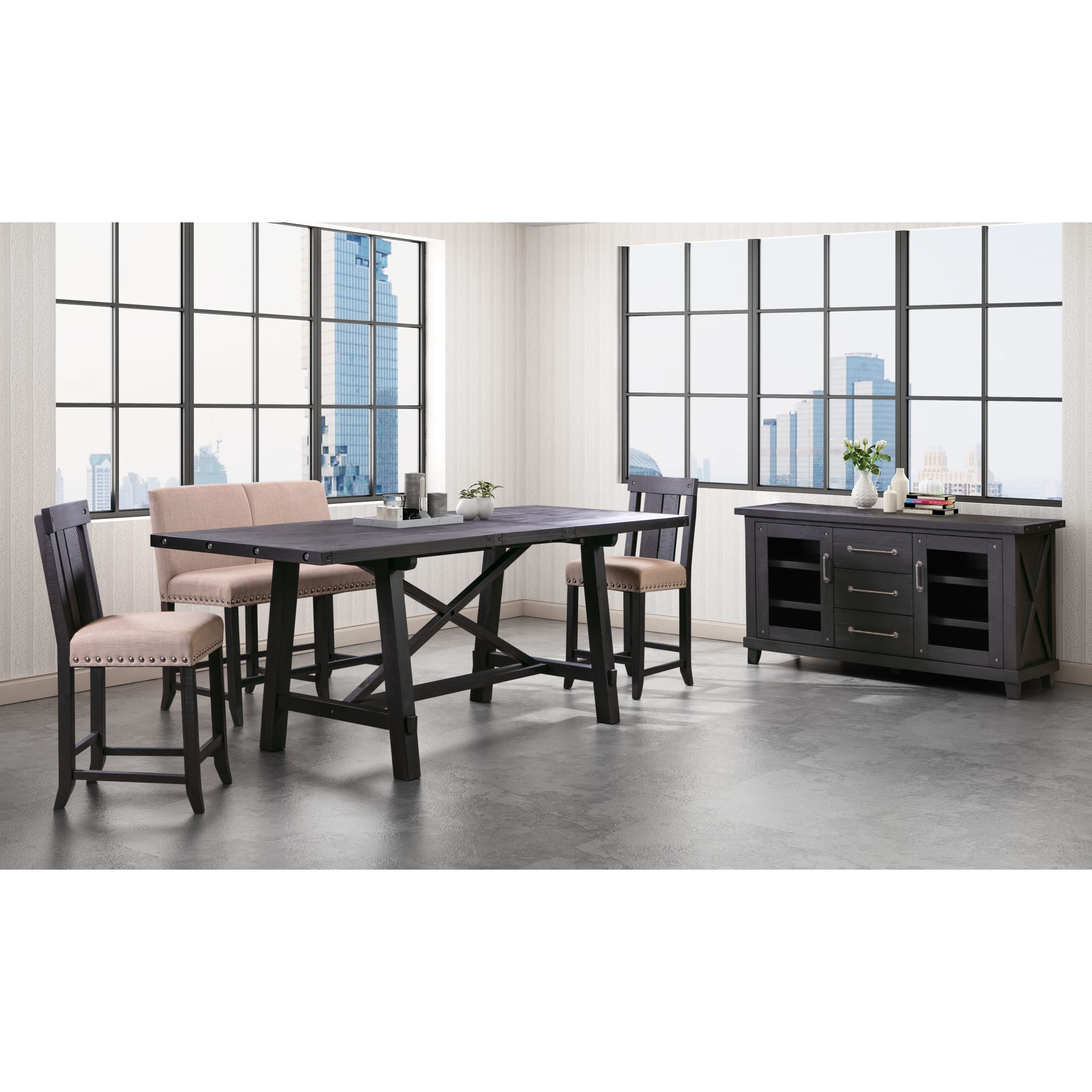 Yosemite Rectangle Counter Table for Cafe - Durable & Stylish Bar Height Table for Coffee Shops, Restaurants, and Home Kitchens