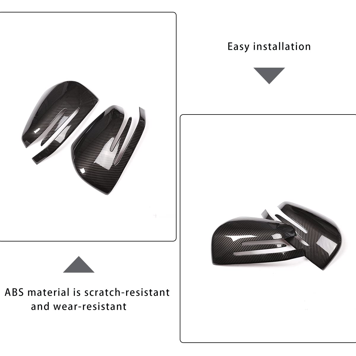 **Mercedes-Benz ML GL GLE GLS Car Side Mirror Cover Trim - ABS Carbon Fiber Pattern Protection Accessory - Enhances Style & Durability for Off-Road & Urban Driving**