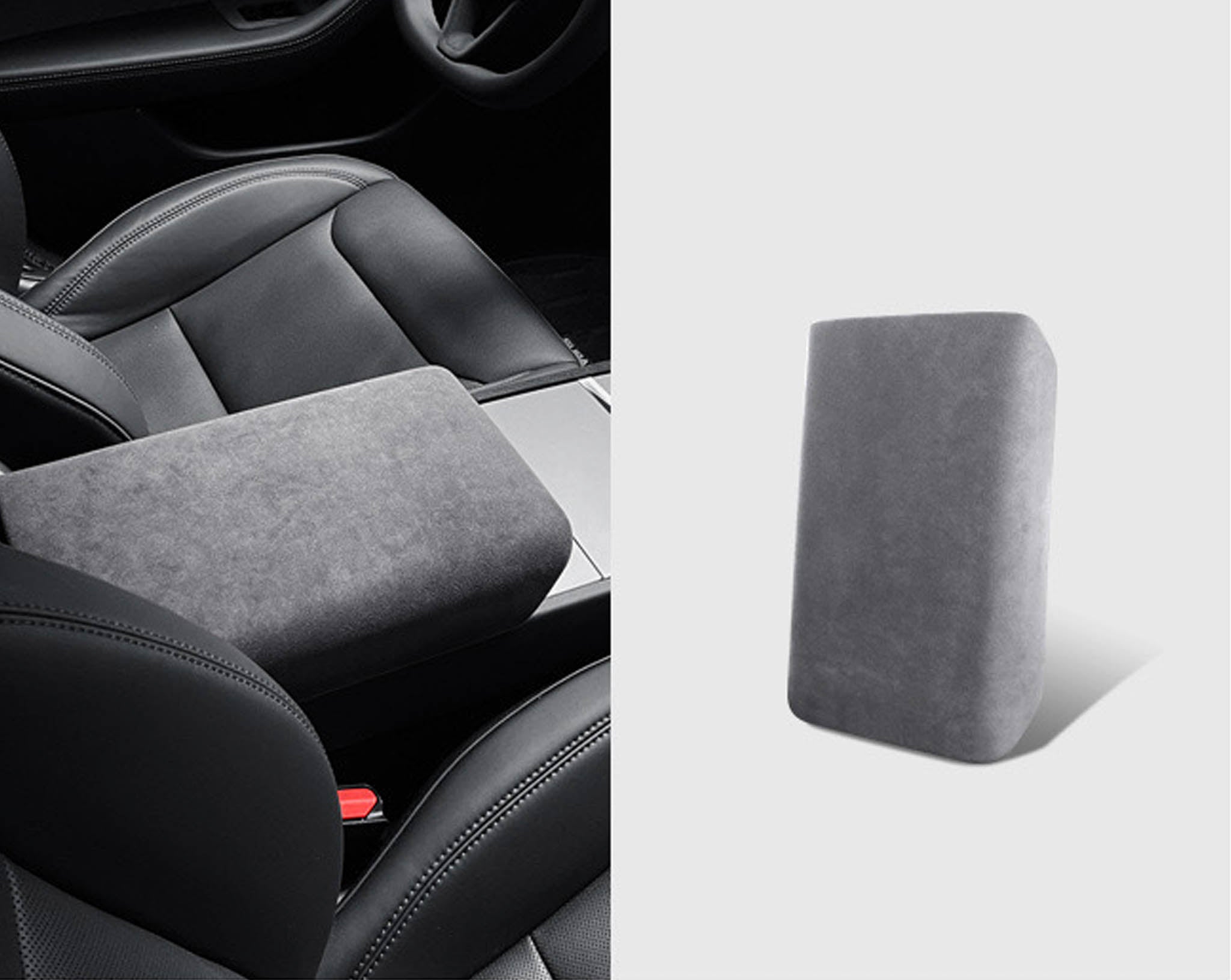 Premium Alcantara Armrest Cover for Tesla Model 3 Highland (2024+) & Model Y Juniper (2025+) - Luxury Car Interior Upgrade for Comfort & Style
