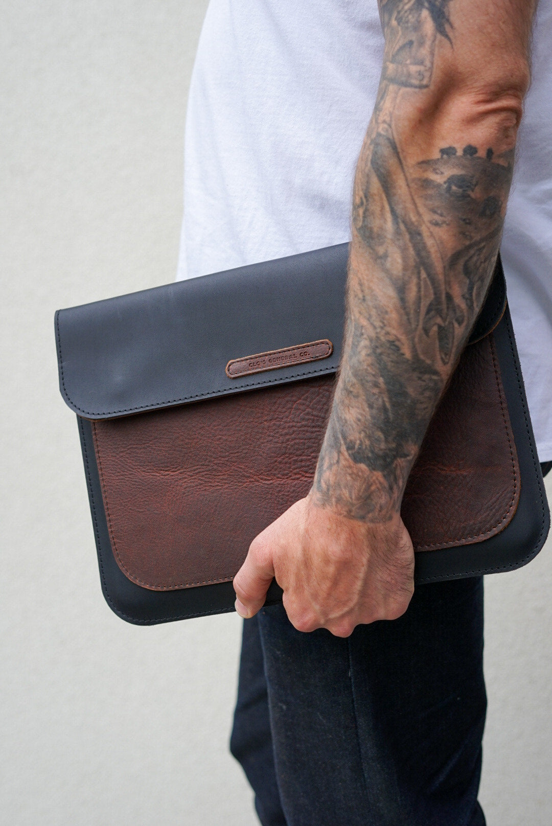 Premium 13 Inch Laptop Sleeve with Two-Tone Design (Black & Brown) - Lightweight & Protective Case for MacBook, Dell, HP - Perfect for Work, Travel & School