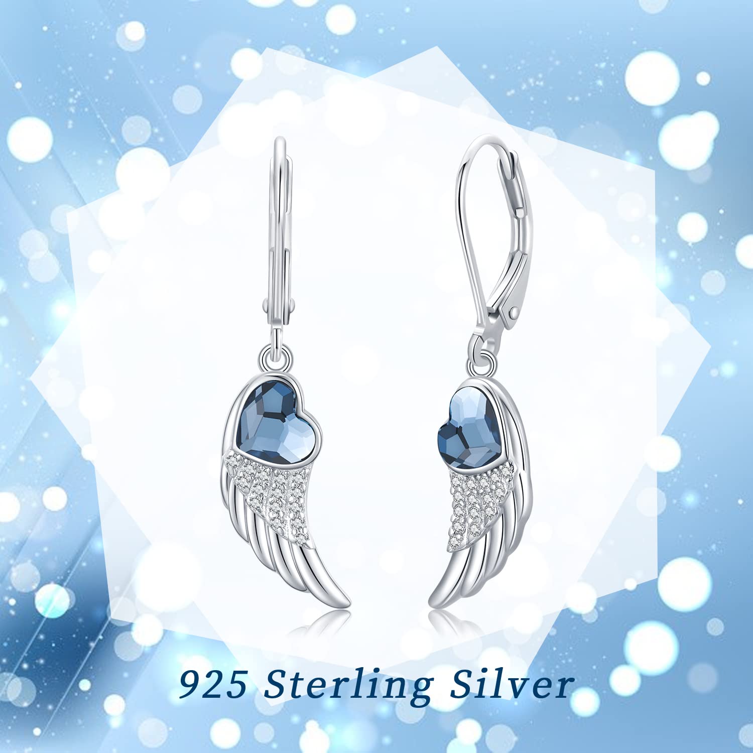 925 Sterling Silver Angel Wing Earrings for Women - Elegant Dangle Lever Back Earrings - Perfect Jewelry Gift for Birthday, Anniversary & Special Occasions