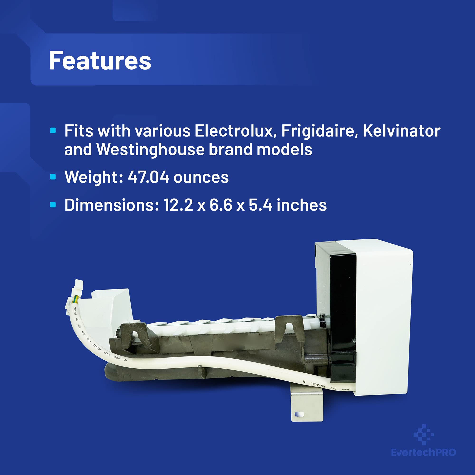 Frigidaire Icemaker with Cover Replacement - Compatible with Models 241798201, 241642501, 5304445222, 5304456669 - Perfect for Refrigerator Repair and Ice Production
