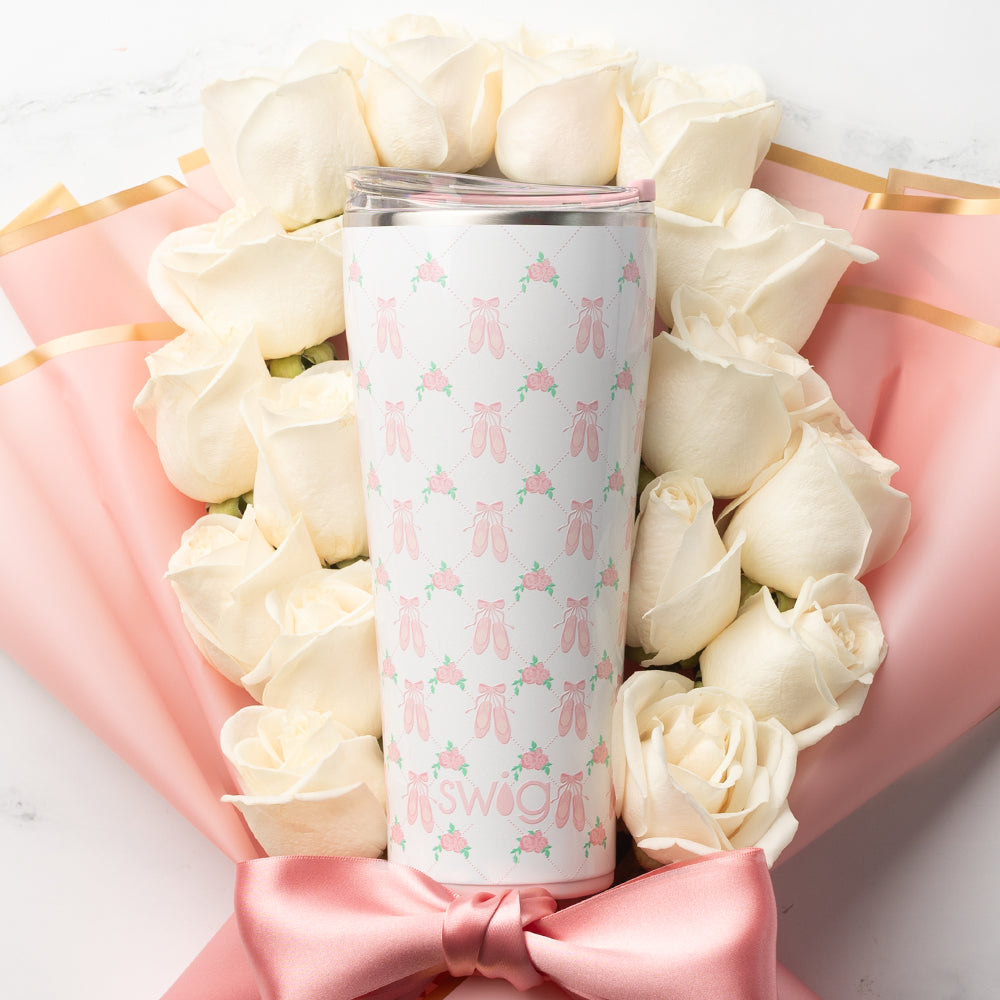 32oz On Pointe Tumbler - Insulated Stainless Steel Water Bottle with Lid & Straw - Perfect for Gym, Hiking & Everyday Hydration
