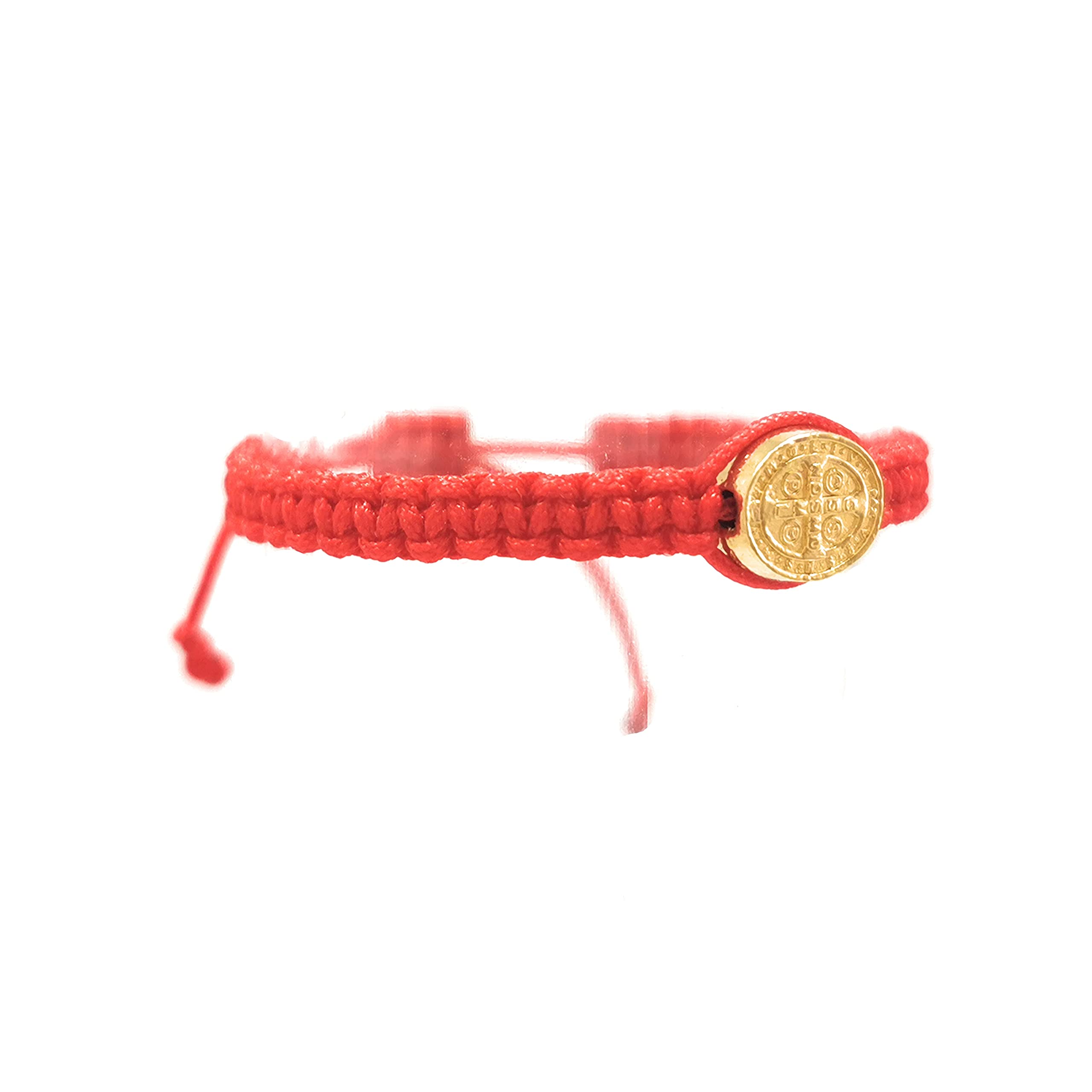 Red Macrame Baby Bracelet - Handmade Newborn Baptism & Birthday Gift - Tutti Jewelry Saint Benedict - Perfect for Baby Showers, Christenings & First Birthday Celebrations