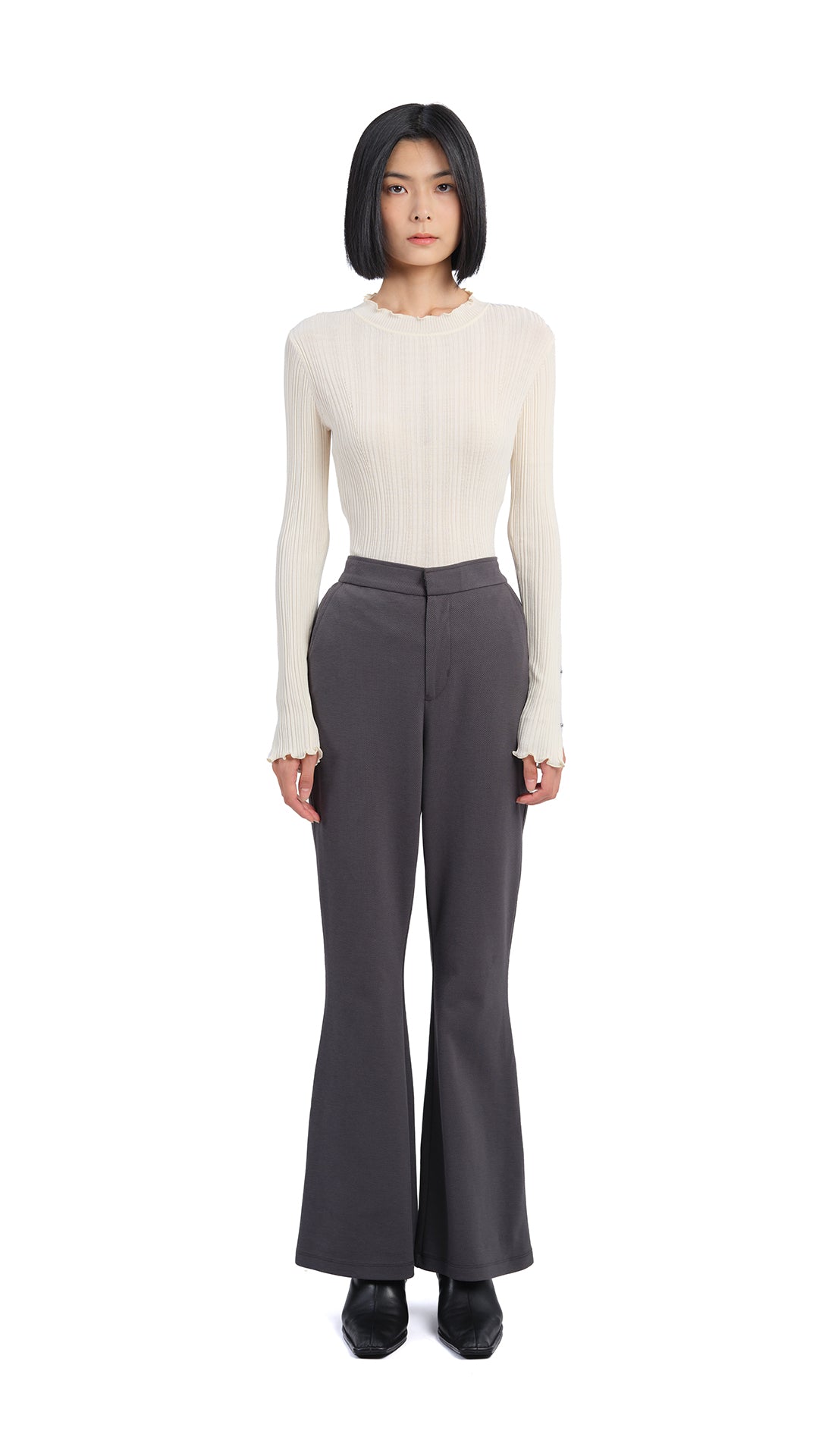 Trendy Idol Pants for Women - High Waisted Stretchy Comfortable Casual Trousers - Perfect for Daily Wear, Work, and Street Style Fashion