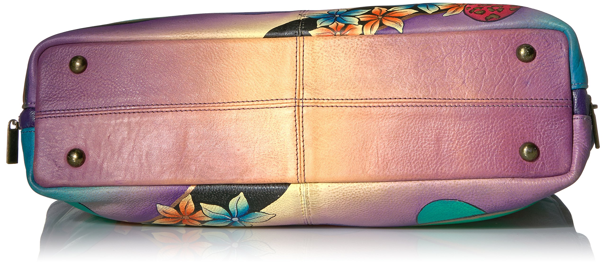 Anna by Anuschka Hand-Painted Genuine Leather Expandable Tote Bag - Large Artisan Purse for Women, Perfect for Work, Travel & Shopping