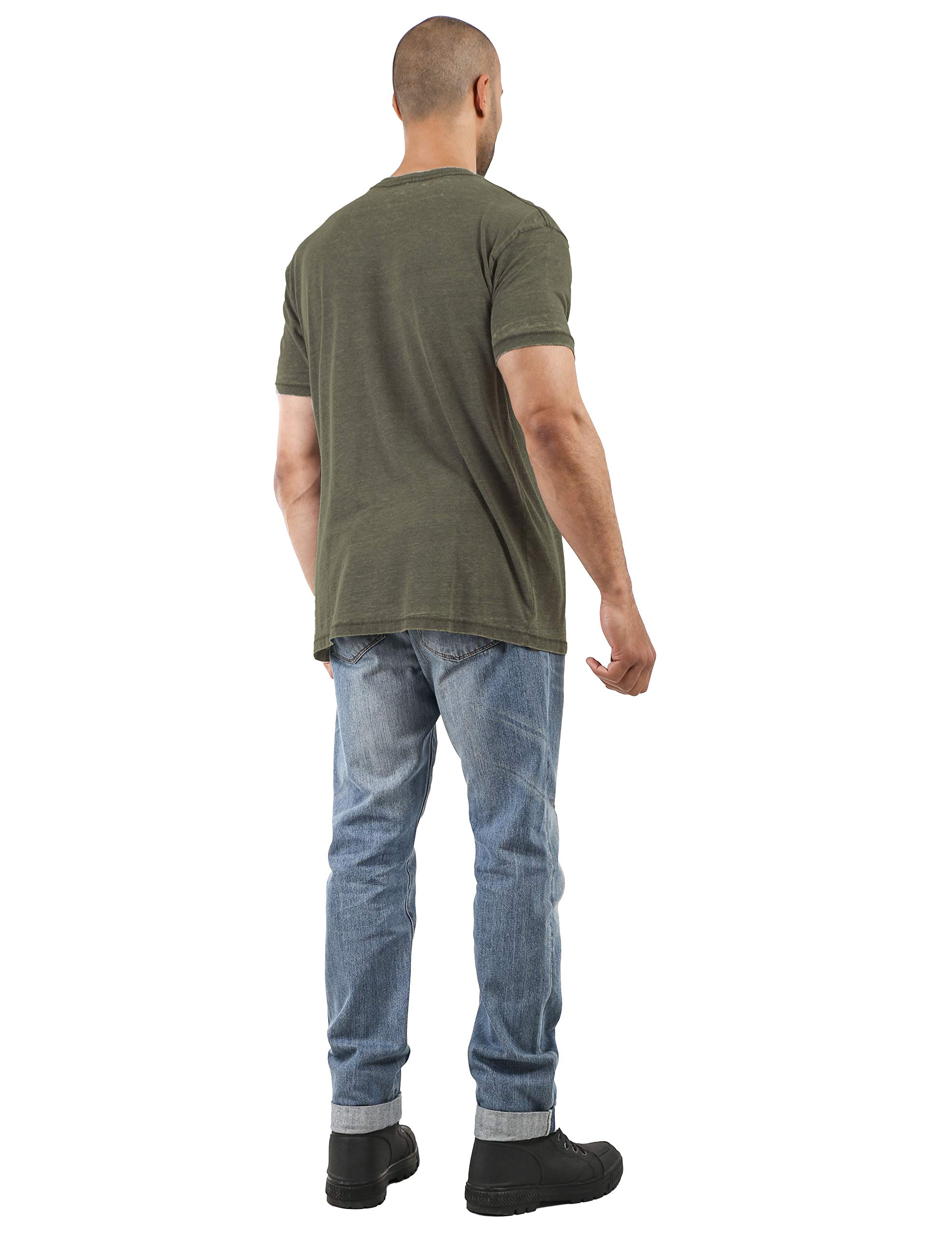 Ma Croix Men's Premium Burnout Short Sleeve T-Shirt - Soft Faded Vintage Crewneck Tee for Casual Wear & Summer Outfits