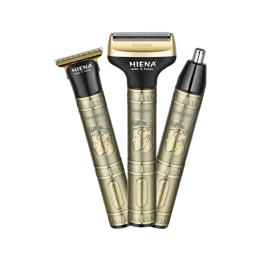 3-in-1 Professional Hair Clipper & Beard Trimmer Kit - Wireless USB Rechargeable T-Blade Razor with Nose Trimmer for Men's Grooming at Home & Travel