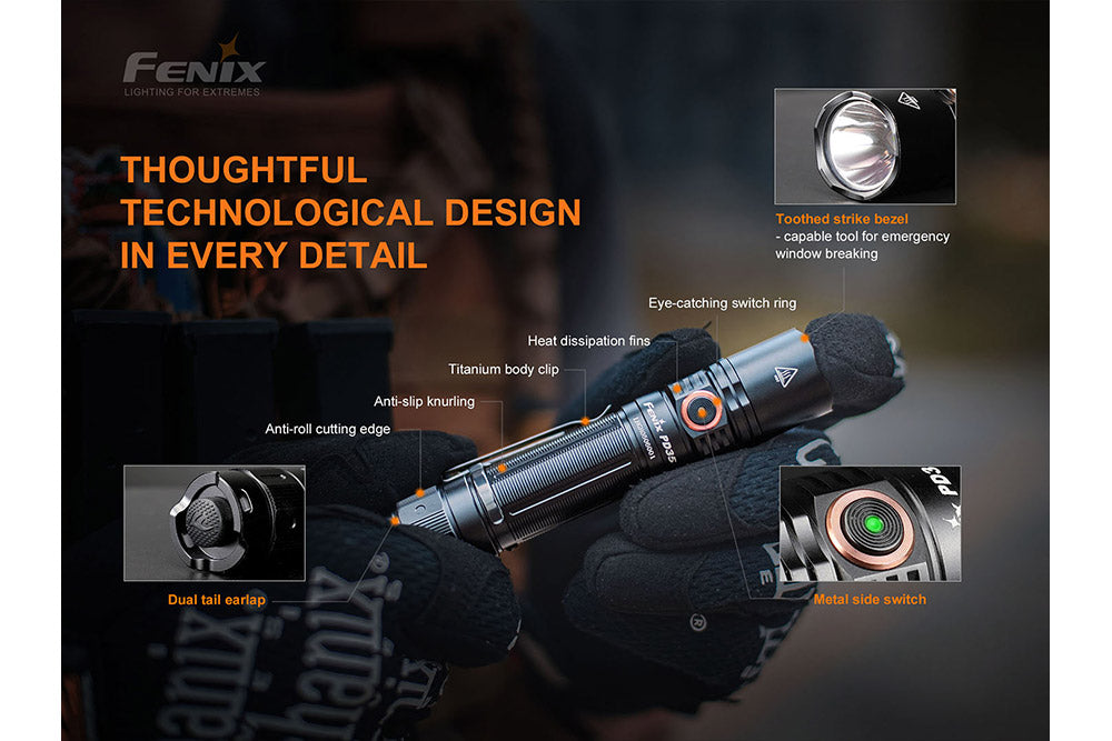 Fenix PD35 V3 Tactical Flashlight Bundle with Battery & Accessories - Perfect for Camping, Hiking & Emergency Preparedness