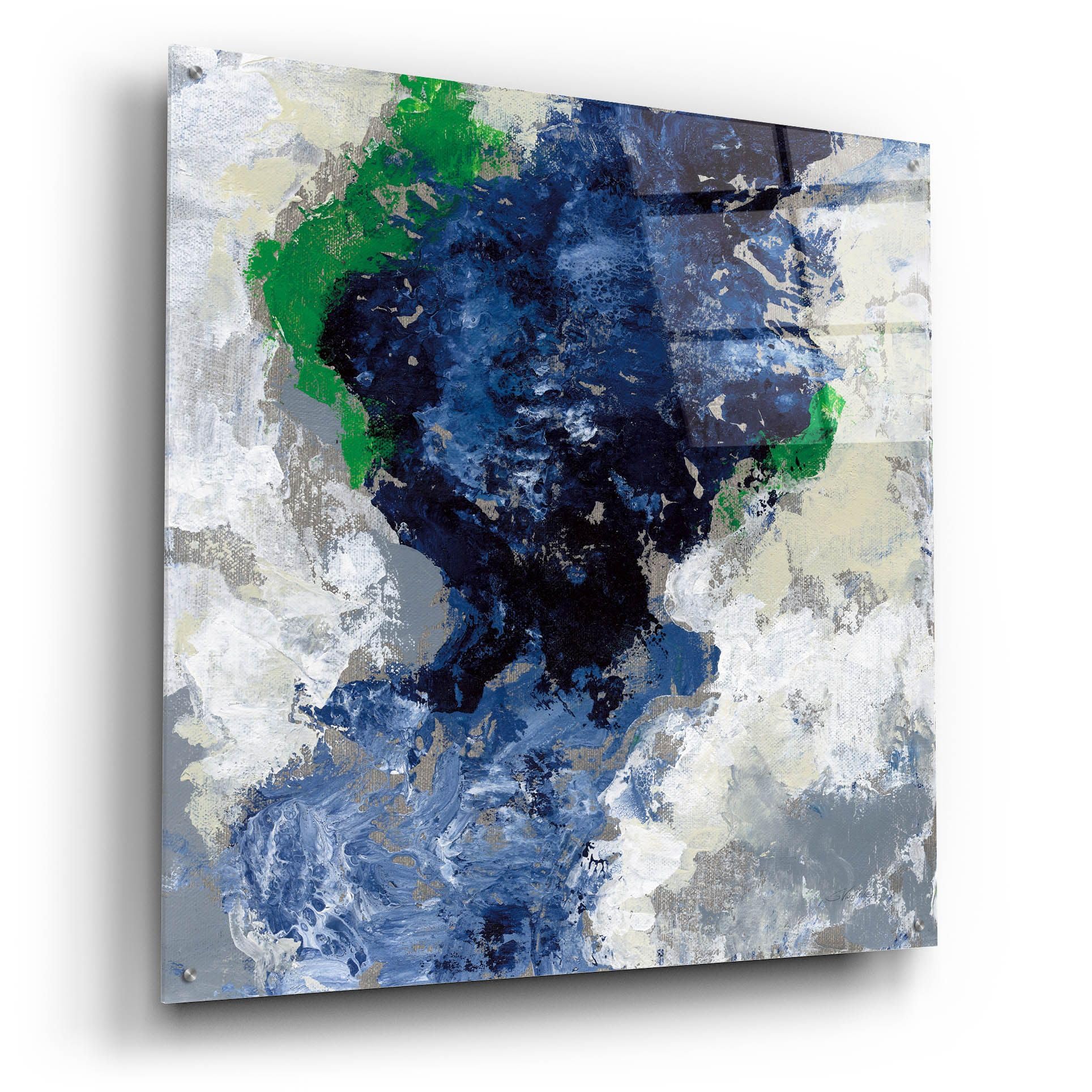 Silvia Vassileva 'Northern Coast IV' Acrylic Glass Wall Art - 36x36 Inch Modern Abstract Painting for Living Room, Bedroom & Office Decor