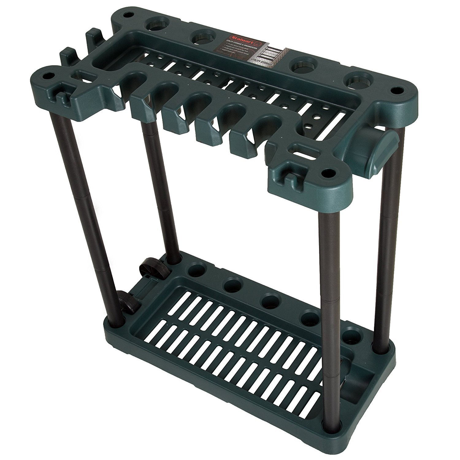 Stalwart Rolling Garden Tool Storage Rack Tower - Holds 40+ Tools | Perfect for Garage, Shed & Outdoor Organization