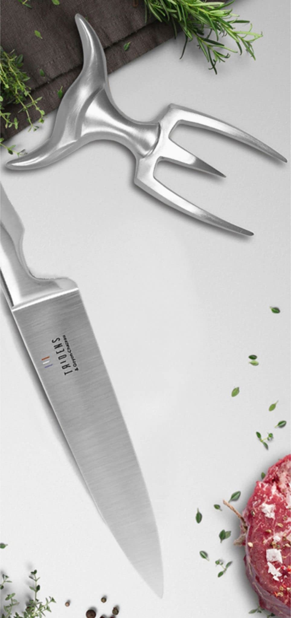Premium 3-Piece French Cutlery Set - Ergonomic Stainless Steel Fork (6.5