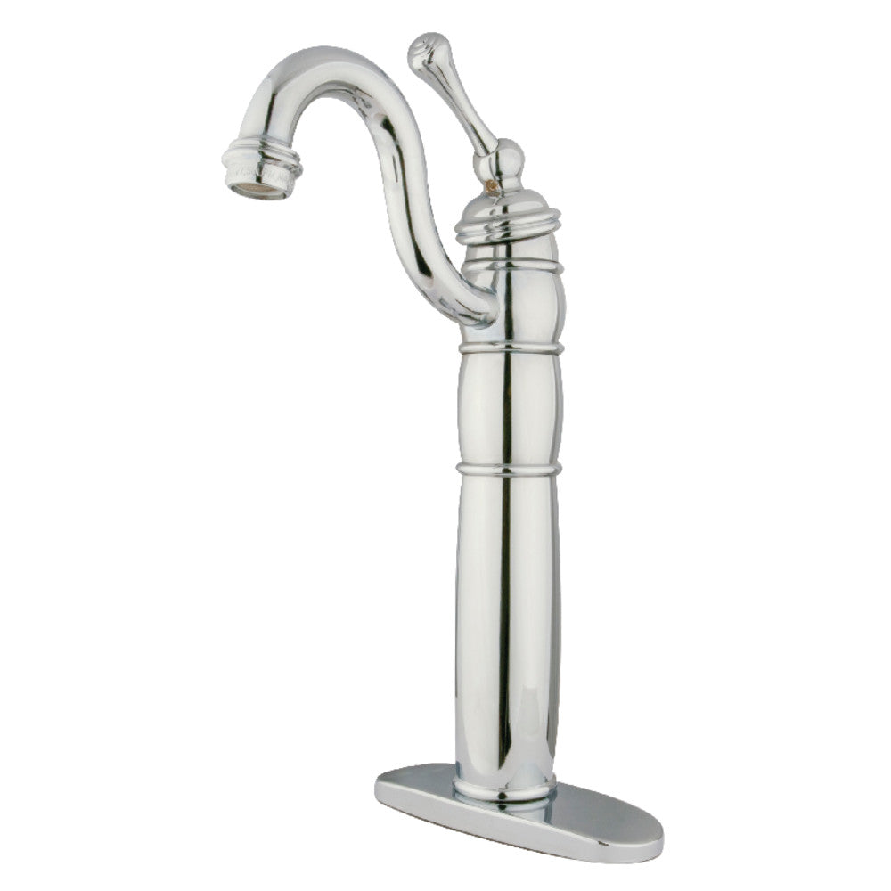 Kingston Brass KB1421BL Modern Vessel Sink Faucet - Single Hole Bathroom Sink Faucet with High Arc Spout for Vanity, Powder Room & Guest Bathroom