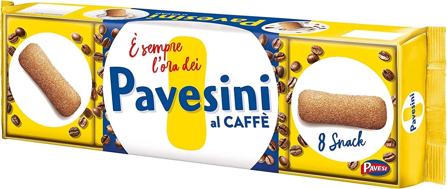 Pavesi Pavesini al Caffe Light Snack Biscuits 200g - Italian Coffee-Flavored Cookies for Breakfast, Snacking & Gift Giving