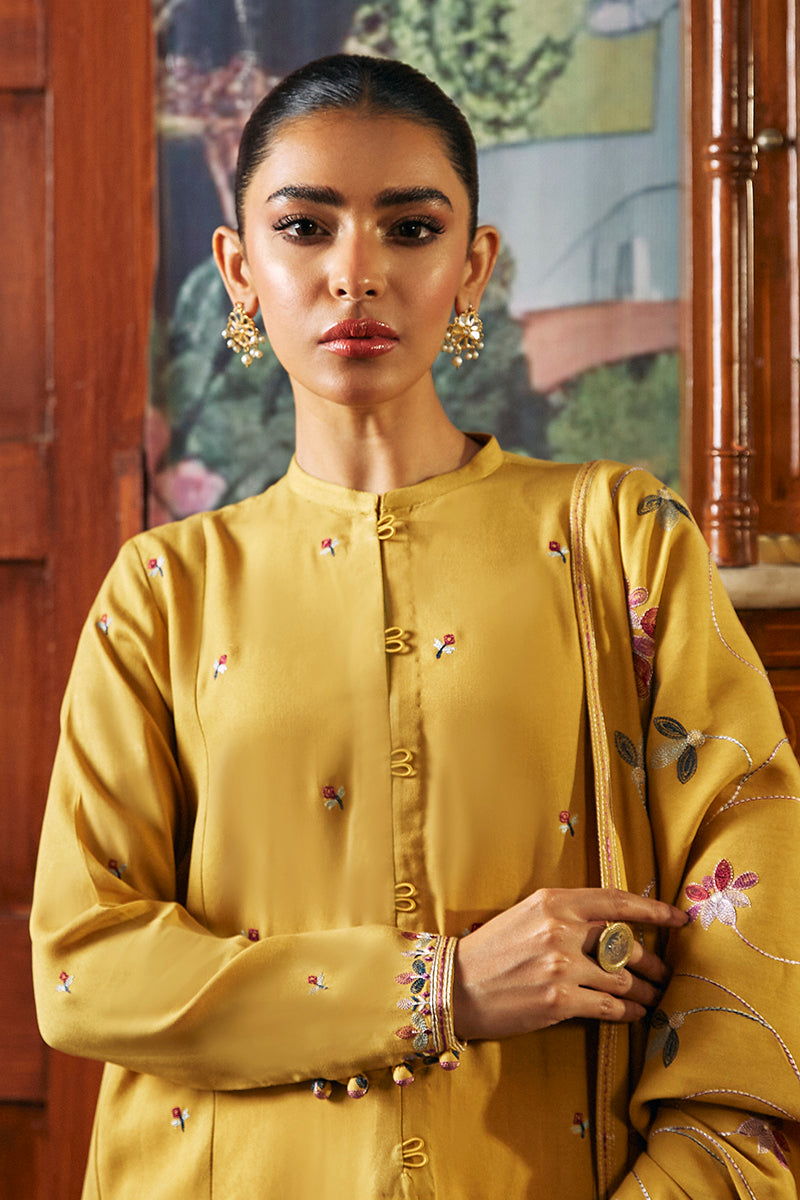 Mustard Glory 2 Piece Marina Embroidered Suit for Women - Elegant Beachwear & Summer Outfit for Vacations, Parties & Special Occasions