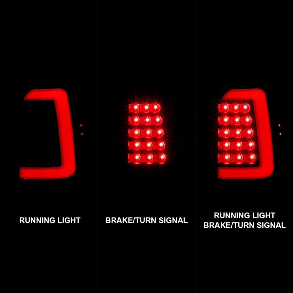 ANZO LED Tail Lights for Dodge Dakota 1997-2004 - Black Housing with Clear Lens (Pair) | 311347 | Upgrade Your Truck's Style & Visibility