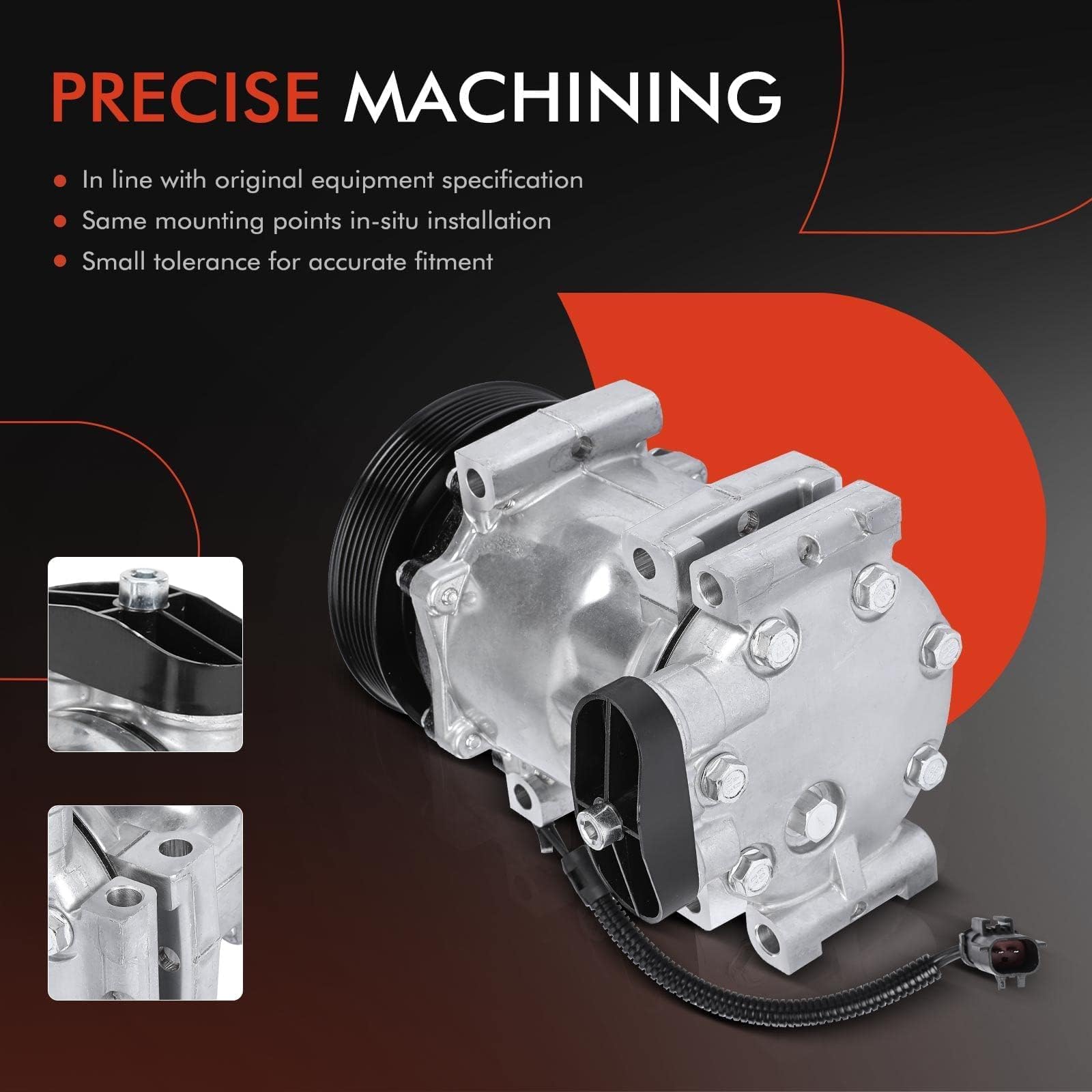 Premium AC Compressor with Clutch for Dodge Dakota/Ramcharger/Durango/Ram 1500-4000 Series - Replacement Part for Smooth Cooling Performance - Ideal for Hot Weather & Long Road Trips