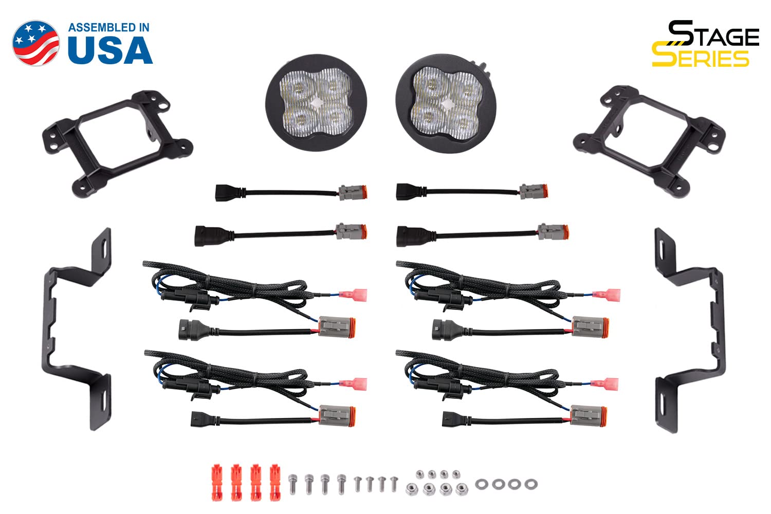 Diode Dynamics SS3 SAE DOT Approved MR Fog Light Kit for Jeep Wrangler JK & Gladiator - White SAE Fog Sport Lights | Off-Road Driving, Nighttime Visibility, Adventure Vehicles