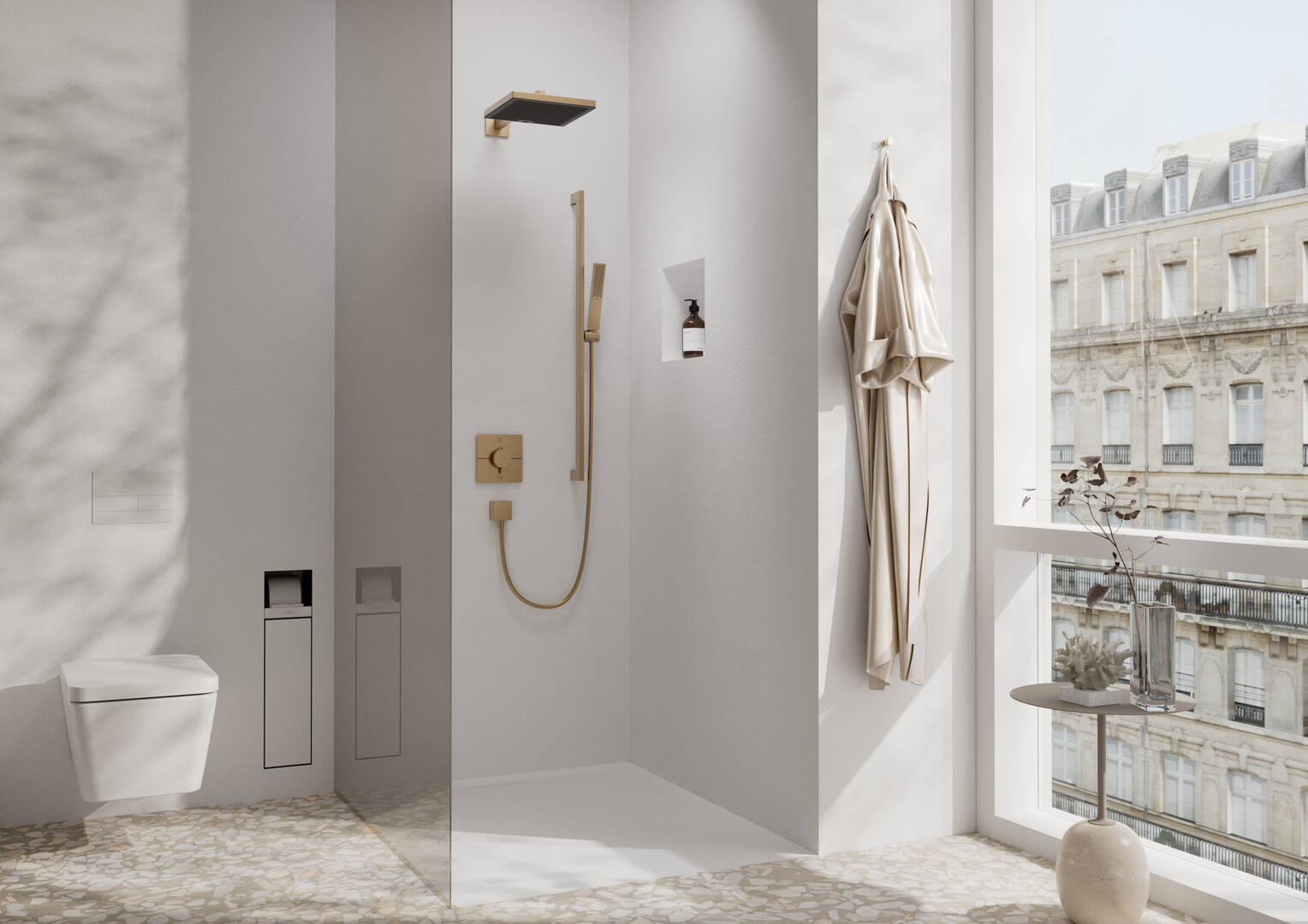 Hansgrohe AddStoris Robe Hook in Brushed Bronze (41742140) - Perfect for Bathroom, Spa, and Hotel Towel Organization
