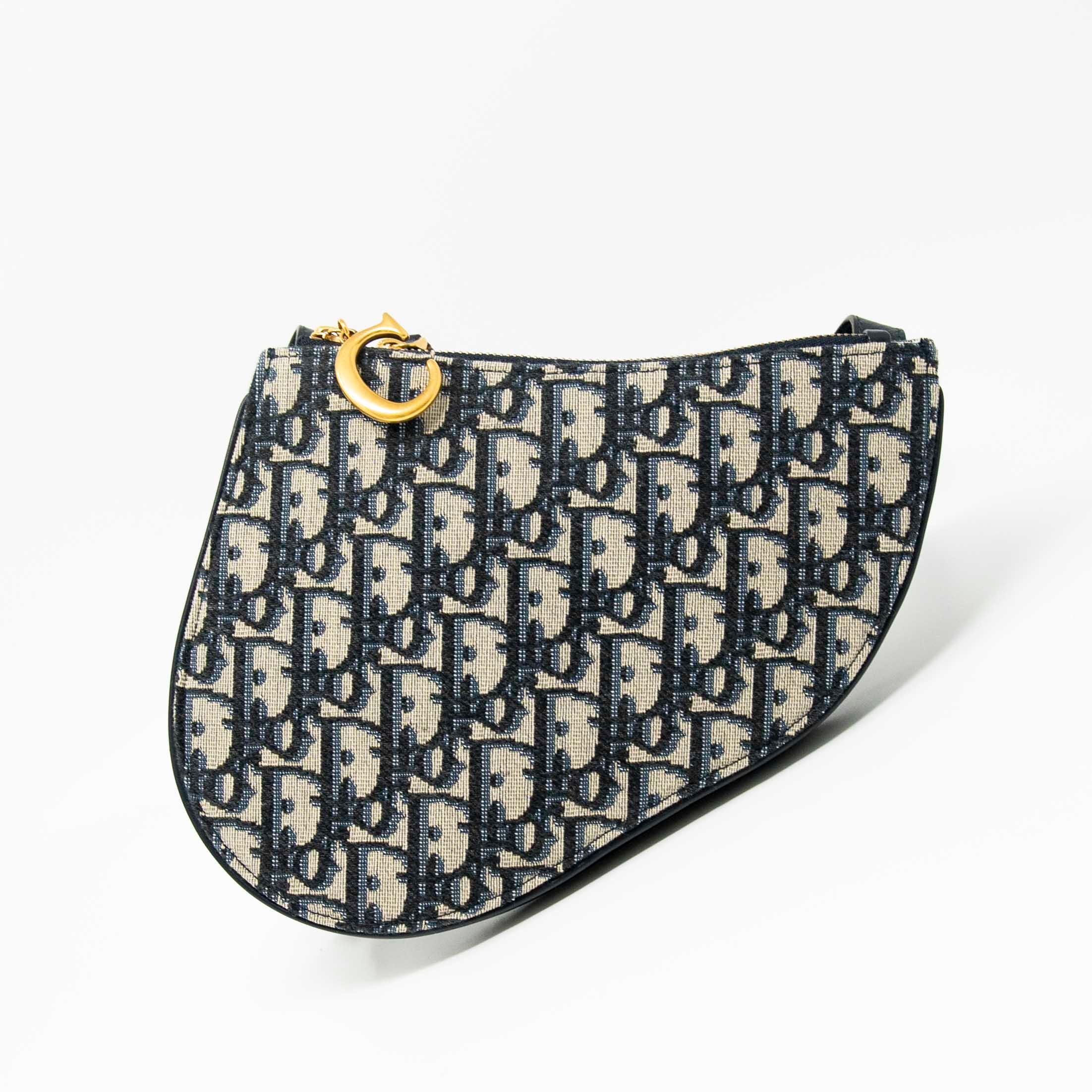 Dior Blue Oblique Triple Saddle Pouch - Luxury Crossbody Bag for Women | Perfect for Parties, Travel & Everyday Use