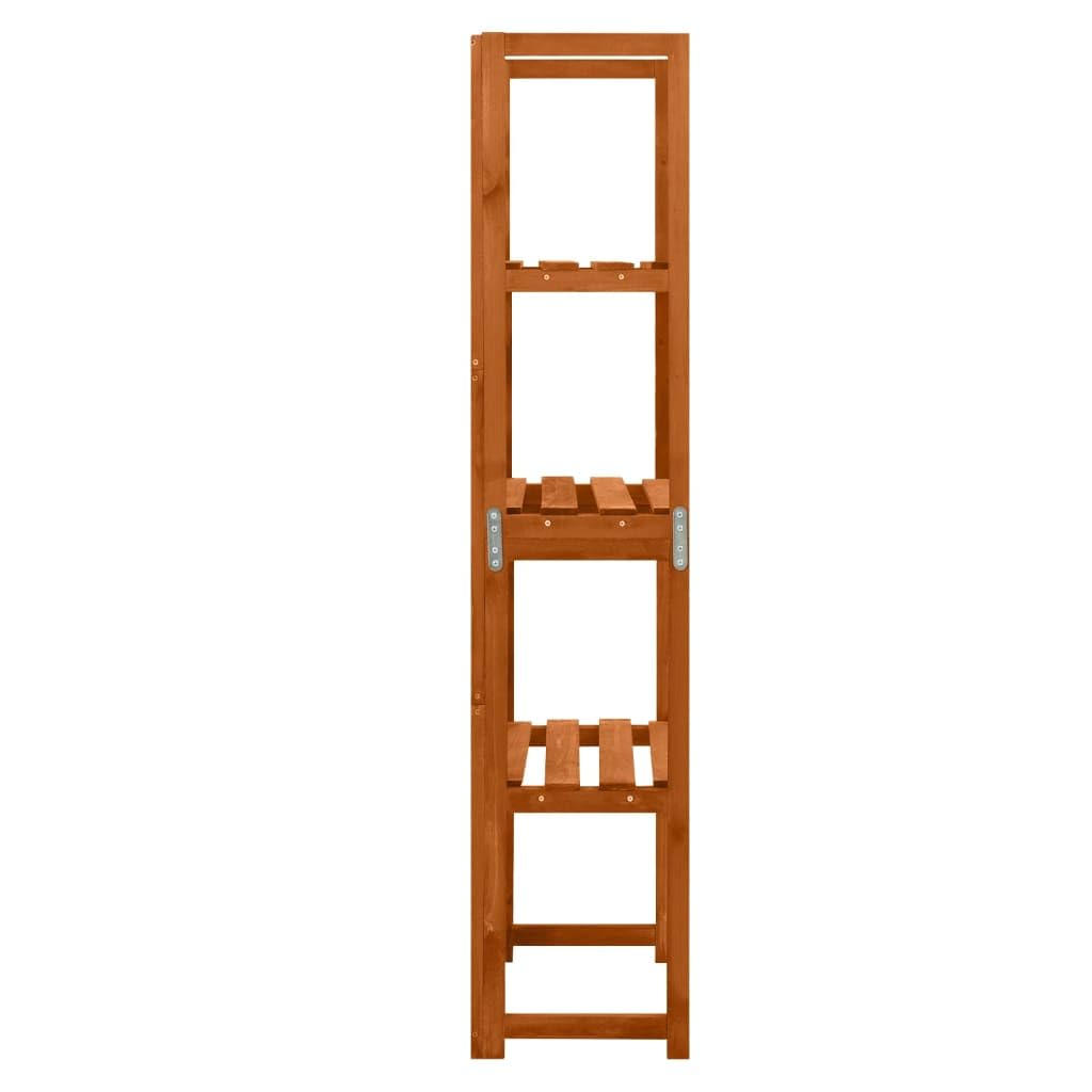 vidaXL 3-Tier Solid Fir Wood Trellis with Shelves, Outdoor Garden Plant Stand for Climbing Plants, 21.6