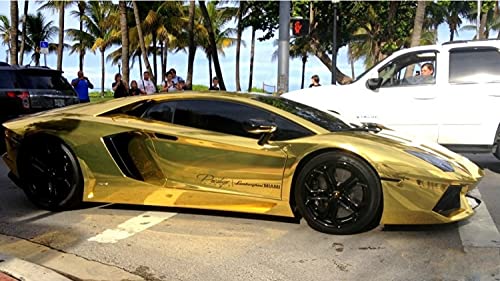 Chrome Mirror Vinyl Car Sticker - 30x152cm DIY Auto Wrap for Cars & Motorcycles - Gold