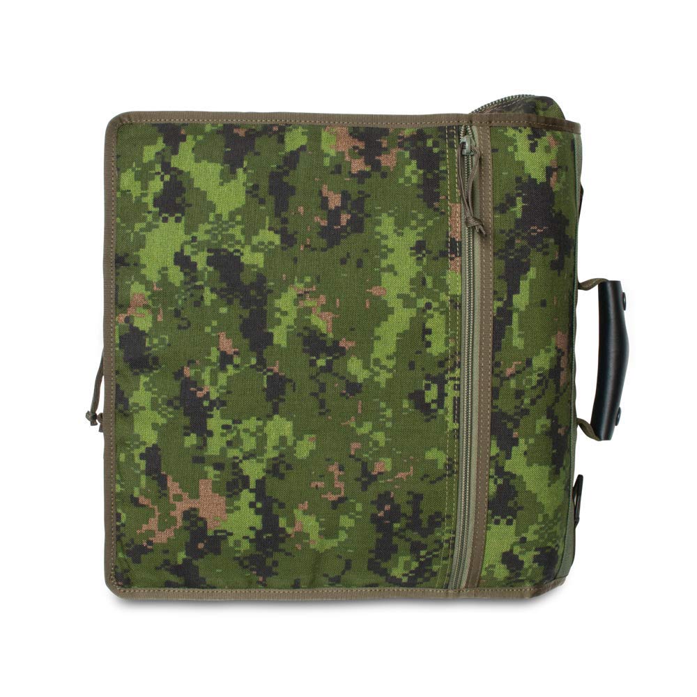Tactical Notebook Cover - 3-Ring Binder Organizer with Zippered Padfolio & Leather Handle | Fits 3-4 Inch Binders | Durable Military-Grade Field Use | Canadian Digital Camo Pattern | Perfect for Outdoor Adventures, Office Work & Tactical Missions