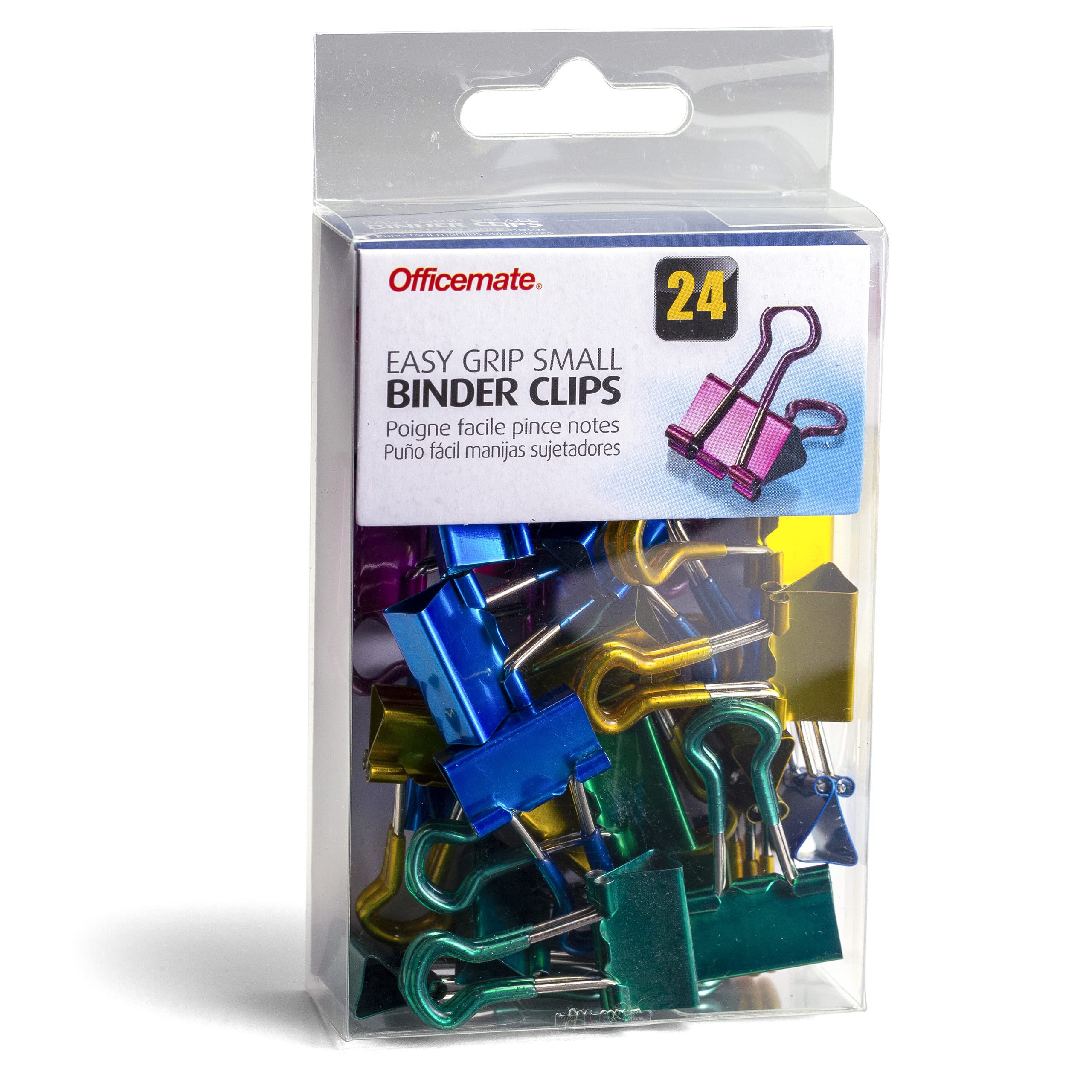 Officemate Easy Grip Binder Clips - Small Metal Paper Clips (24 Pack) - Perfect for Organizing Documents, School Supplies & Office Files