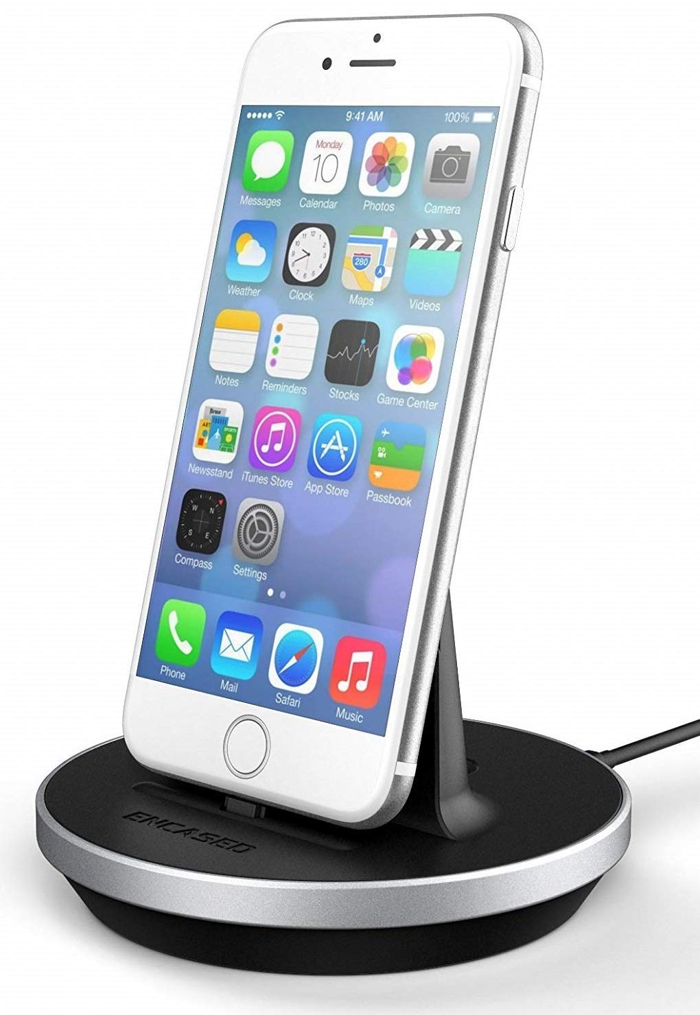 MFi Certified Adjustable Desktop Charging Dock for iPhone 14/13/12/11/X - Aluminum Phone Stand with Fast Charging | Perfect for Home Office & Nightstand Use