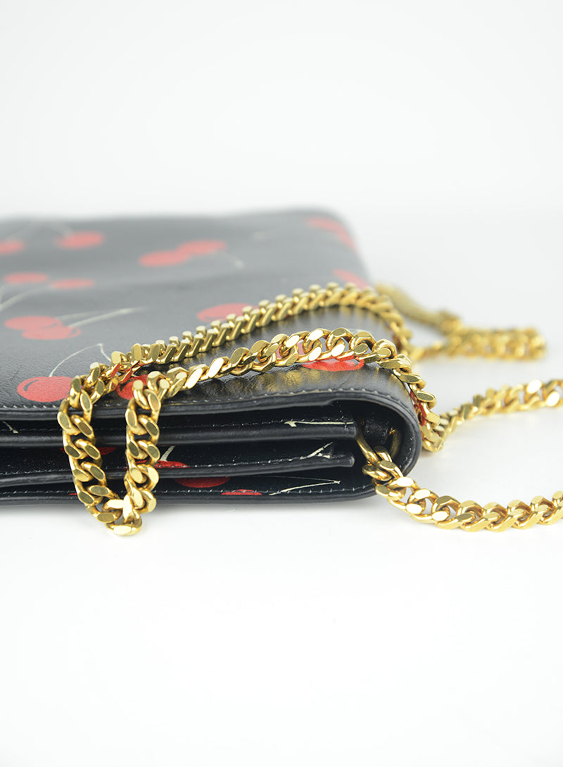 Saint Laurent Cherry Print Leather Pochette Bag - Luxury Crossbody Clutch for Women, Perfect for Evening Parties & Date Nights