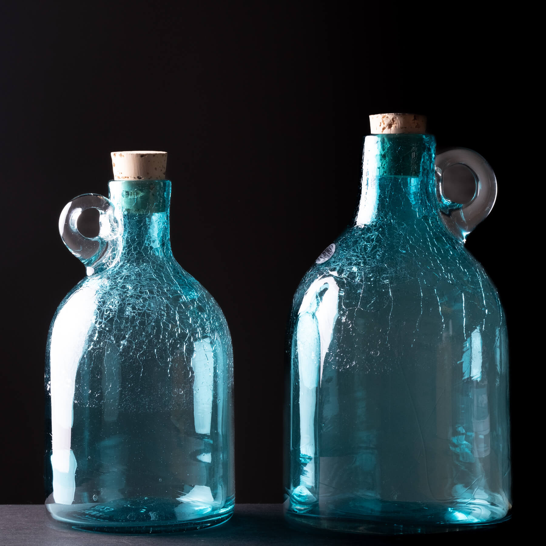 3115M Medium Moonshine Jug - Vintage Style Glass Whiskey Bottle with Cork Stopper, Perfect for Home Bar Decor, Cocktail Mixing & Gift Giving | Seaspray Color Distillery Collection